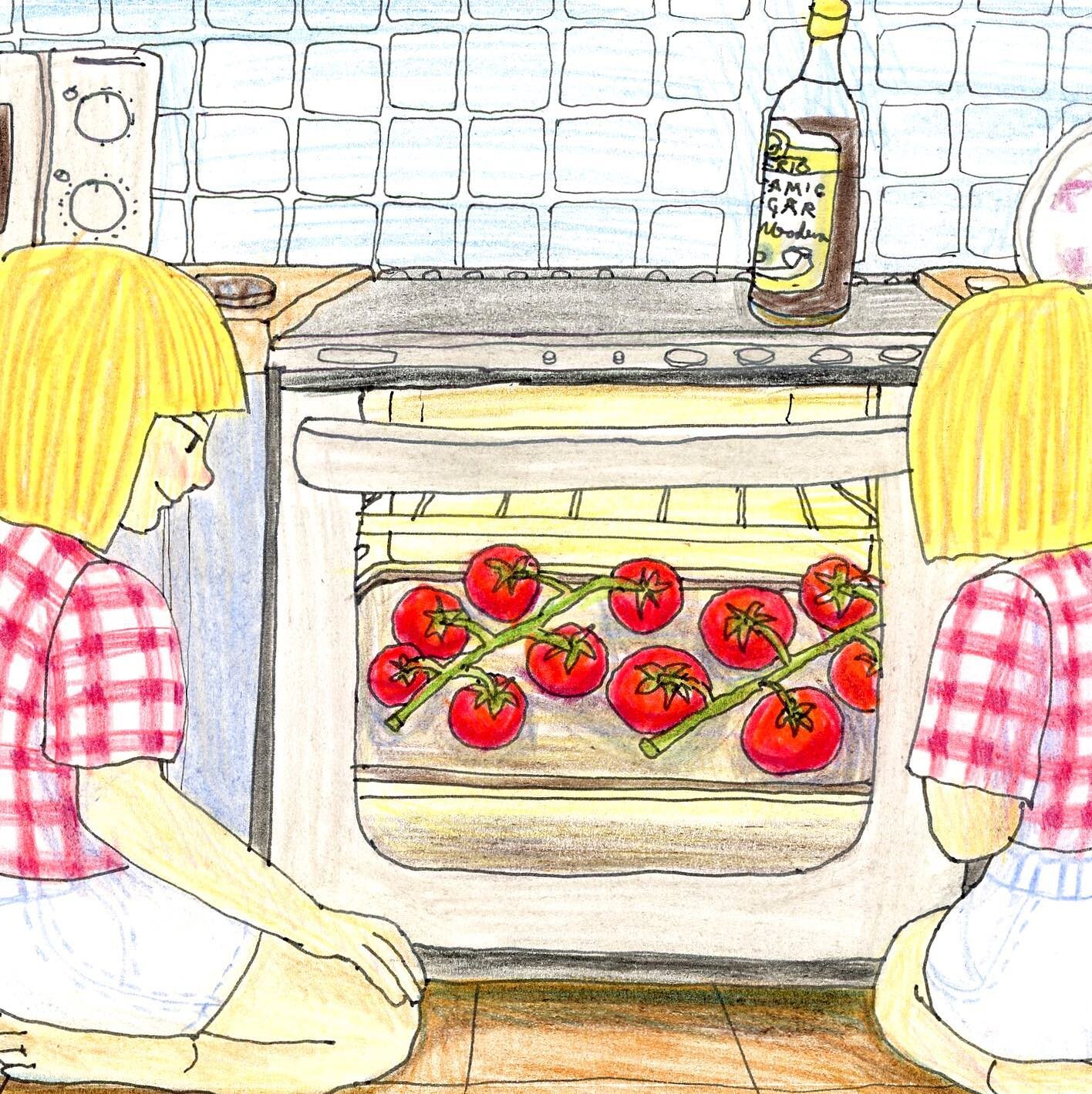 @TheyDrawAndCook Summer draw along: 
Day 29: Tomatoes on the vine
.
.
.
.
#theydrawandcook #summerdrawalong #foodillustration #colouredpencils #polychromos #tomatoes #foodni #cookingwithkids #belfastart #mumsatworkni #womeninbusinessni #editorialillu