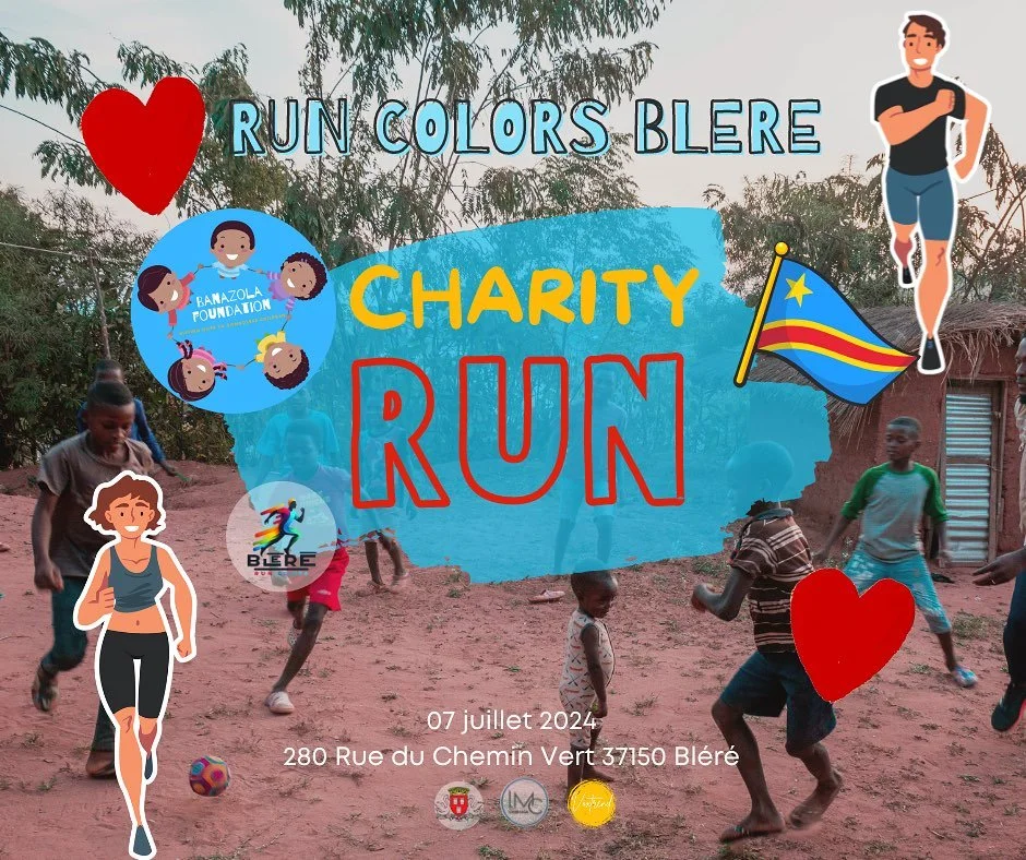 🌈 Rejoignez-nous pour le Run Colors Bl&eacute;r&eacute; ! 🌈

Le 7 juillet 2024, venez courir pour une bonne cause ! Participez &agrave; notre Charity Run et soutenez la Fondation Banazola, qui &oelig;uvre au Congo pour aider les enfants vuln&eacute