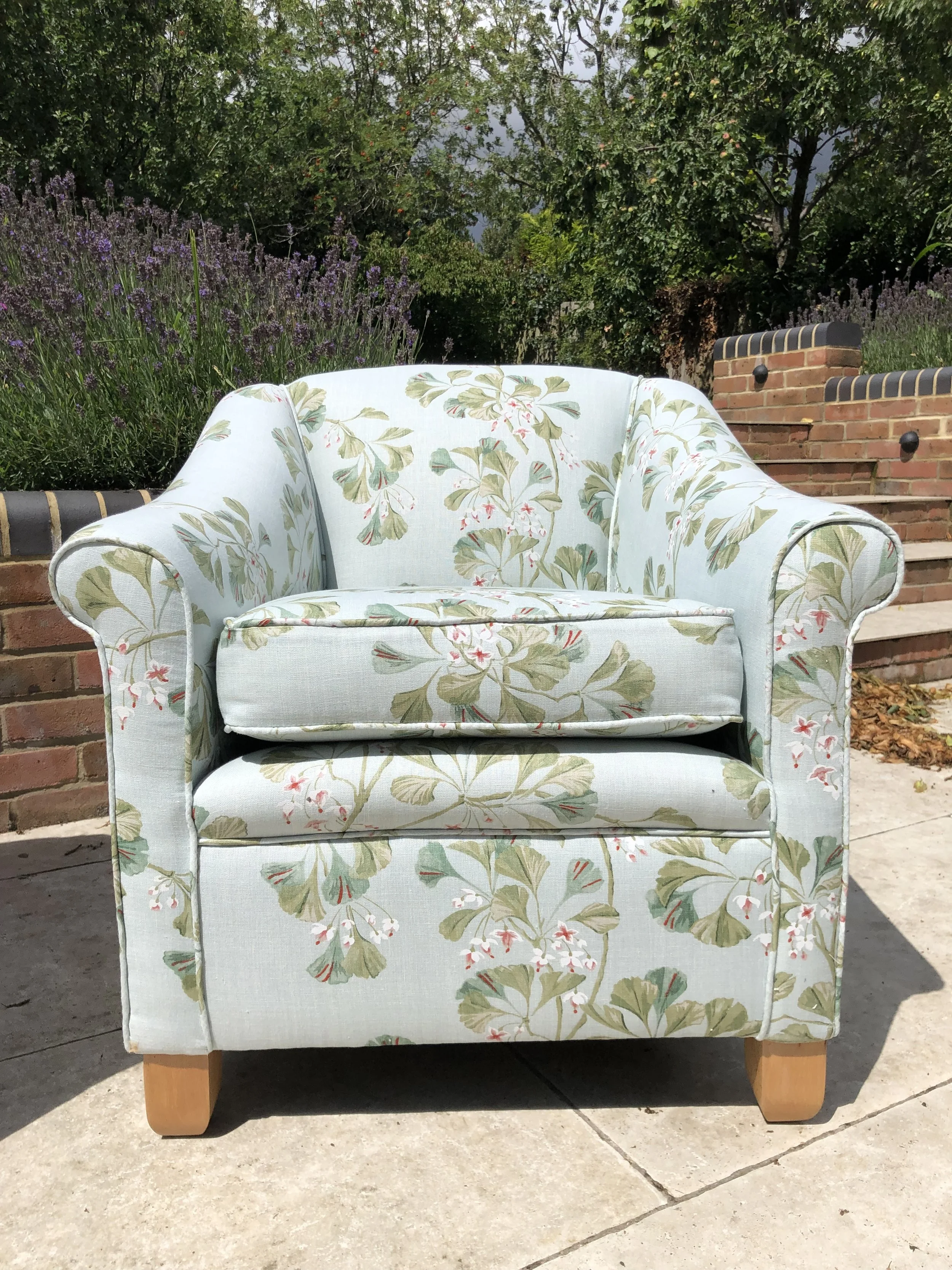 Colefax and Fowler linen armchair