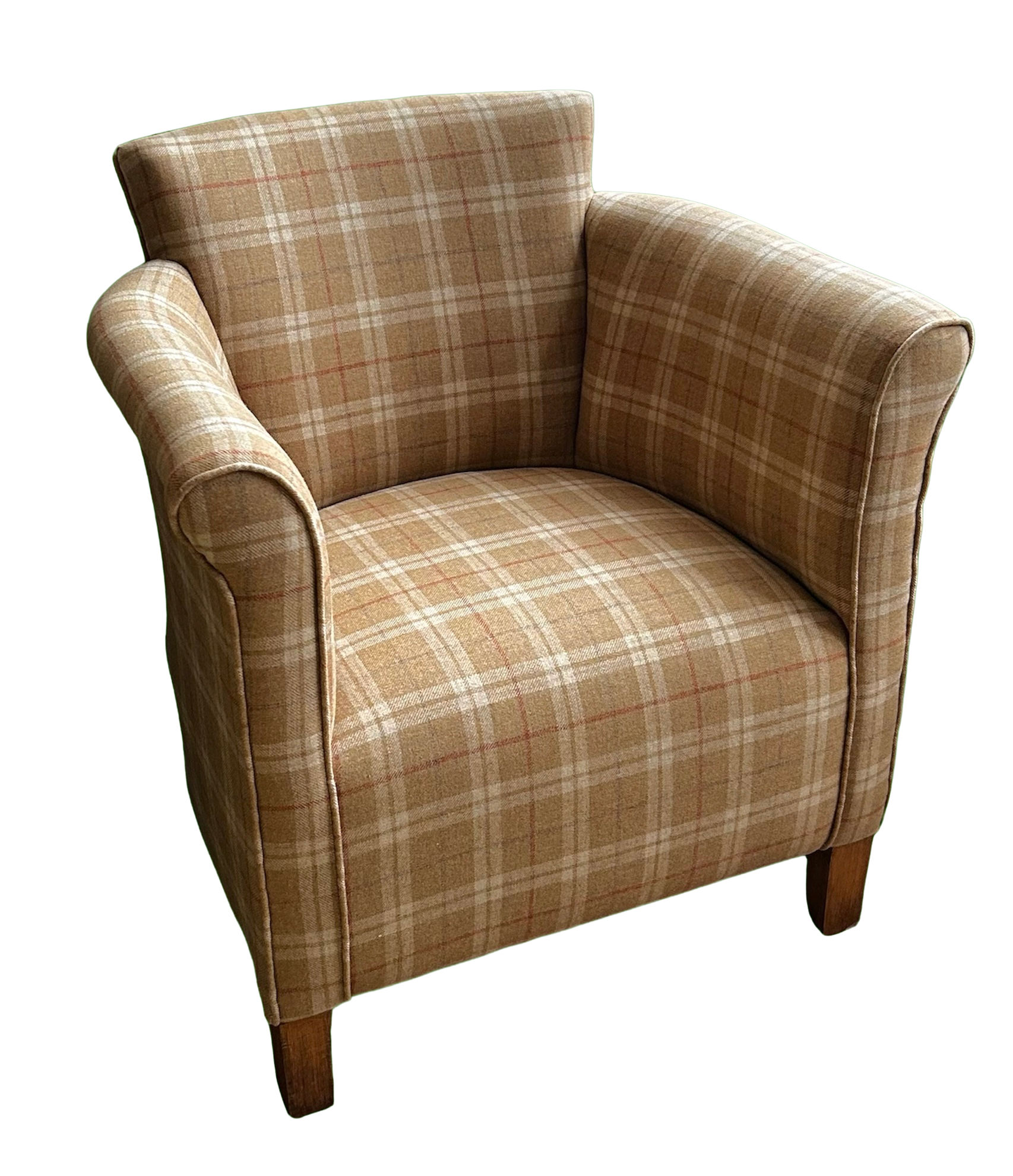 Wool plaid tub chair