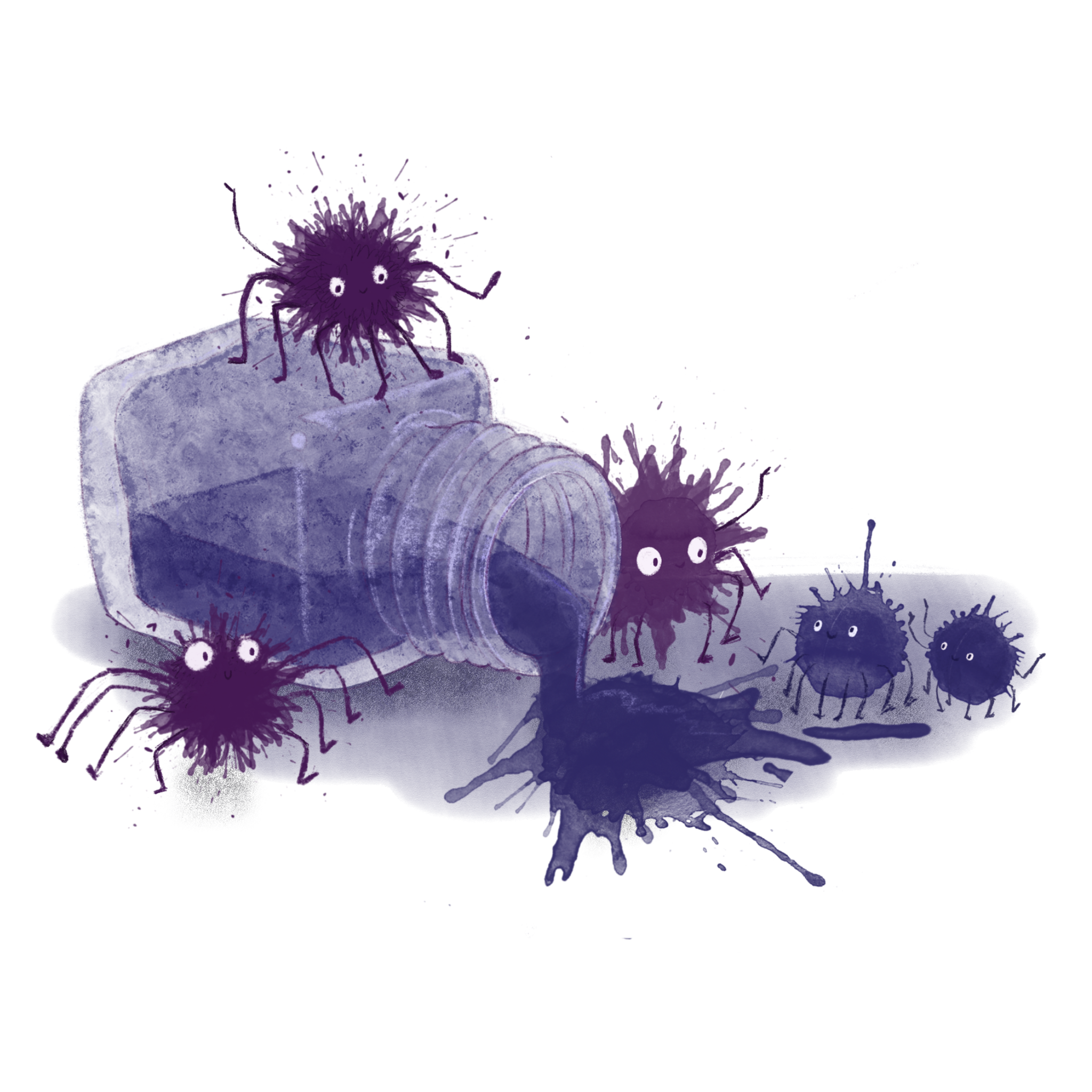 spilt ink splodge character illustration, kidlit artist, nicola torode