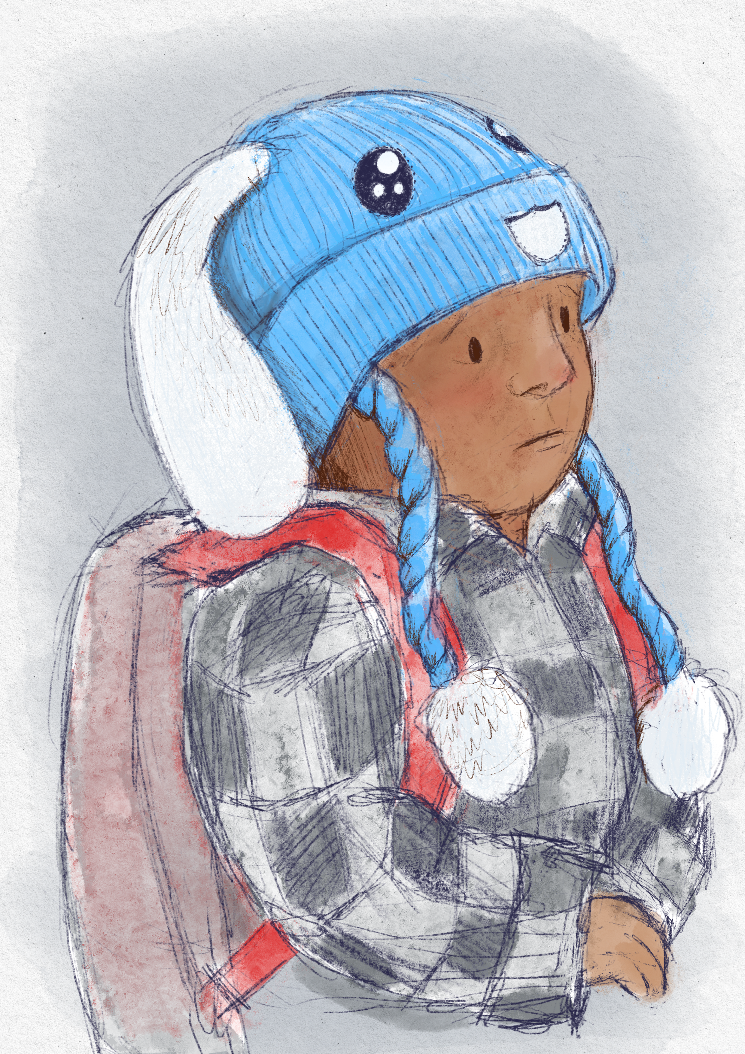 Liam Ramos, sad child, worried child illustration