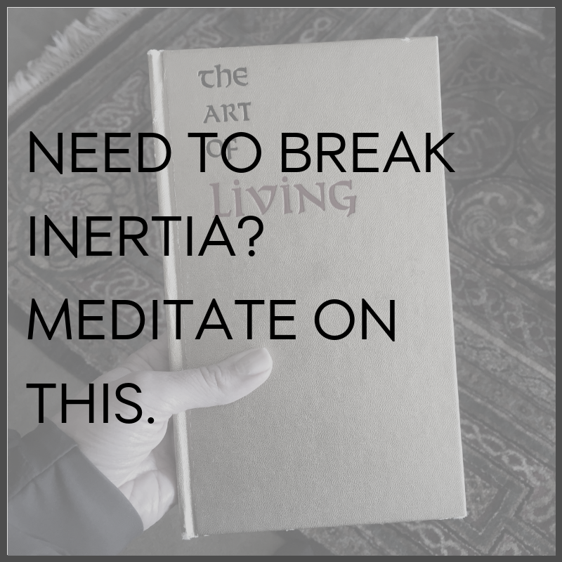 Need to break inertia? Meditate on this.