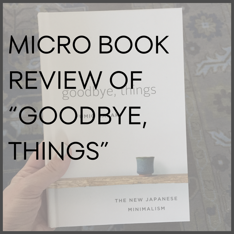 Micro book review of “Goodbye, things”