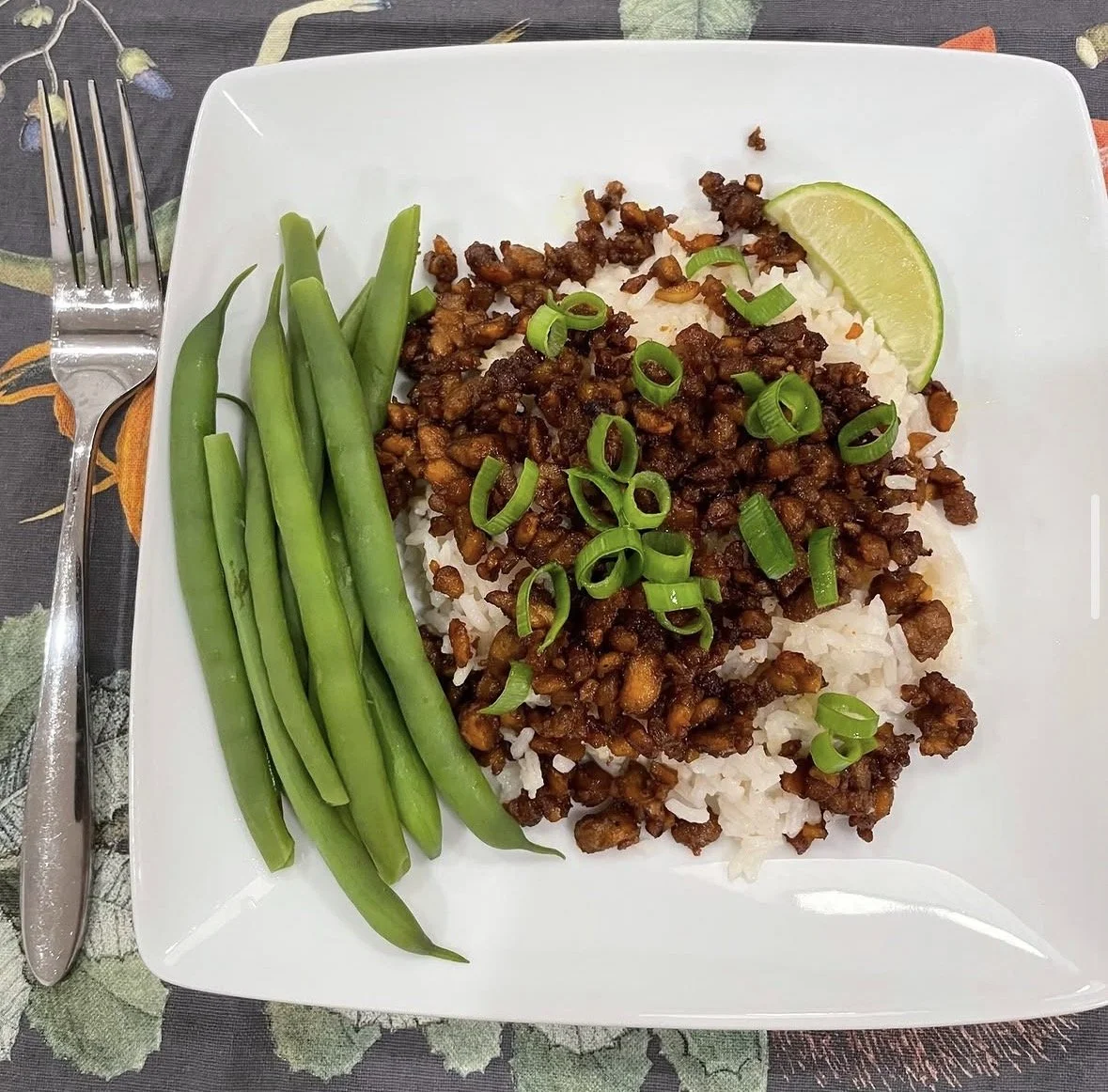 Sticky Ginger Tempeh with Coconut Rice