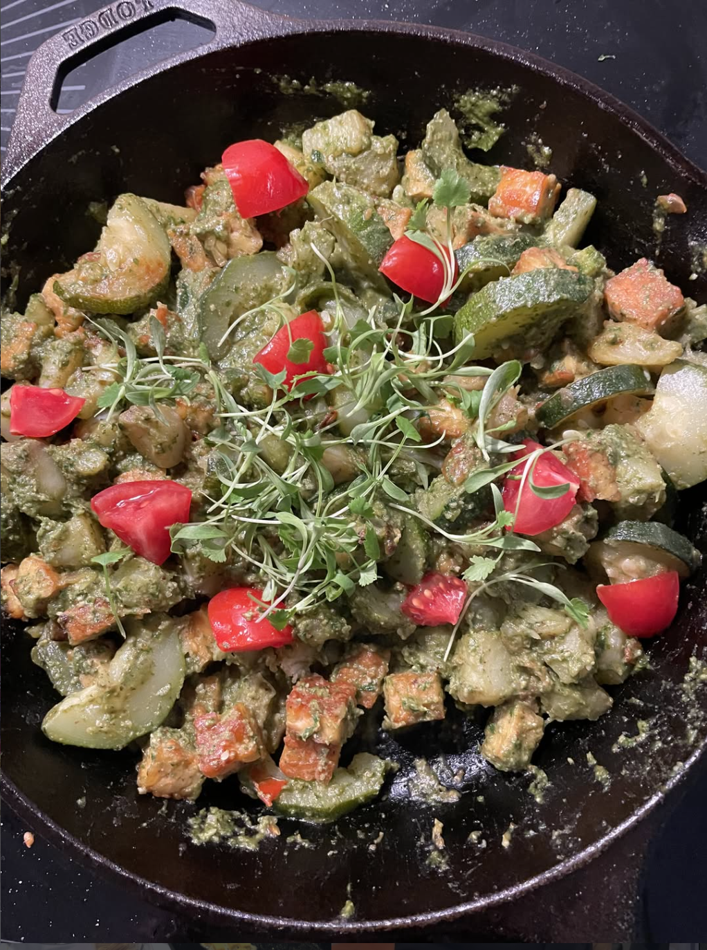 Tempeh with Pesto and Potatoes