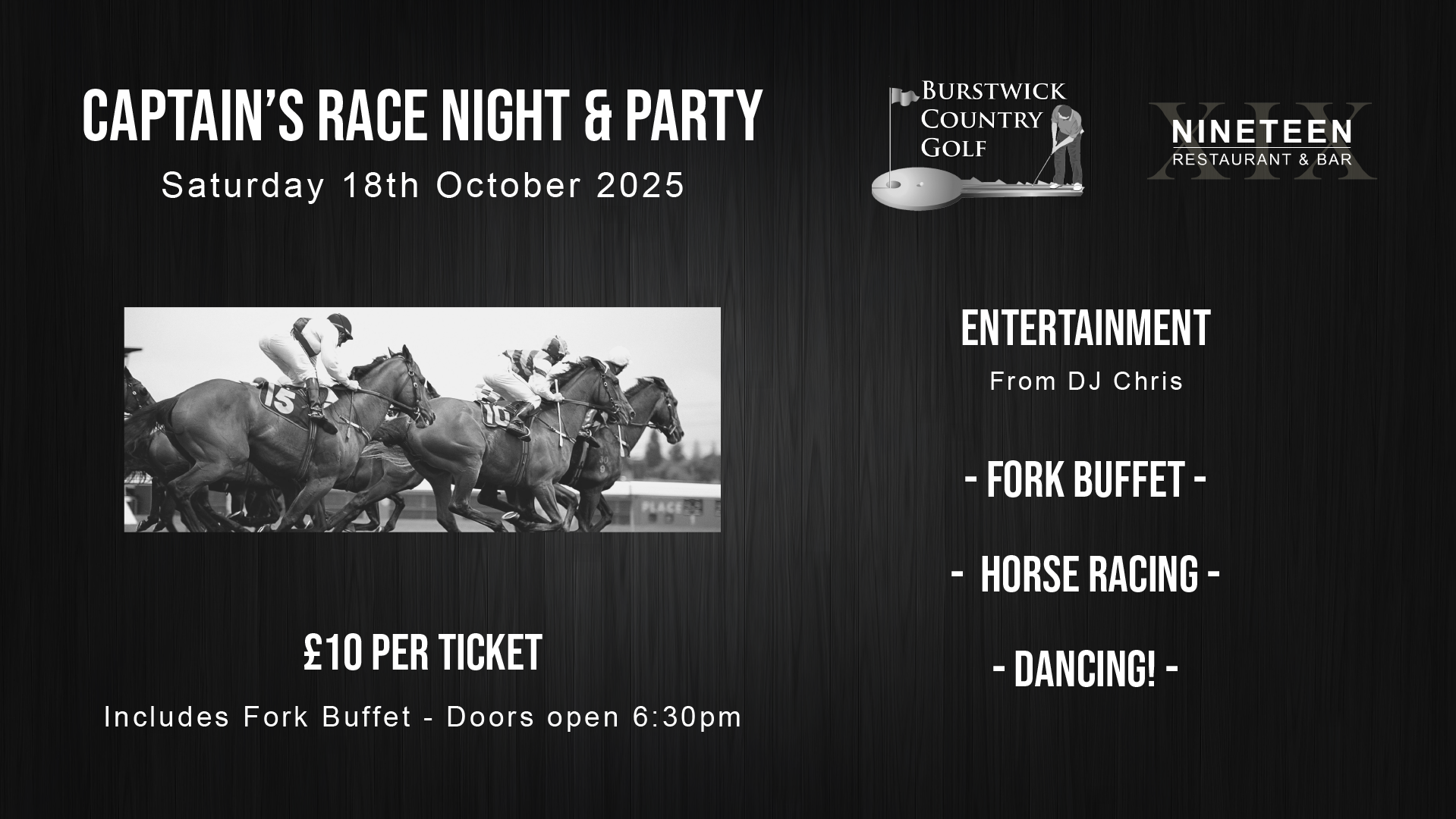 Captain’s Charity Race Night & Party