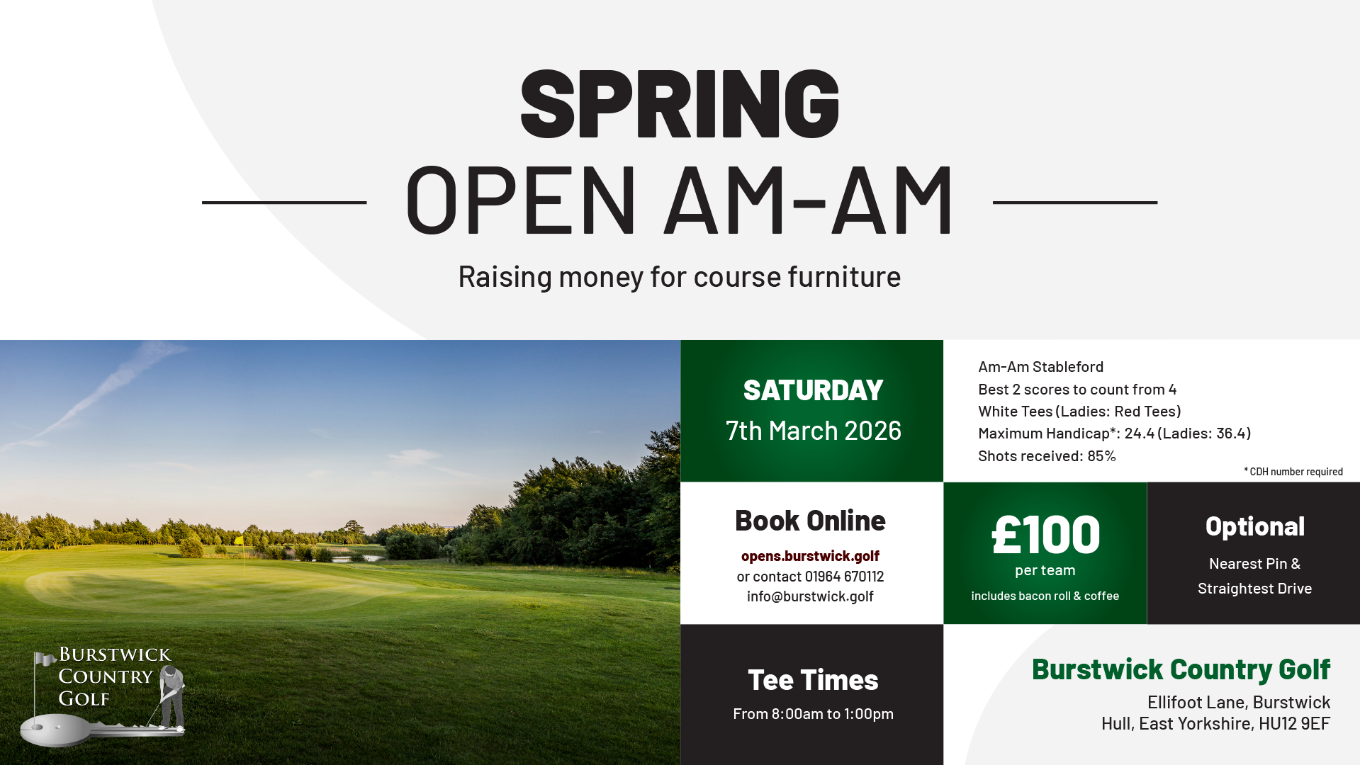 Tee times available for 2026 Spring Open Am-Am