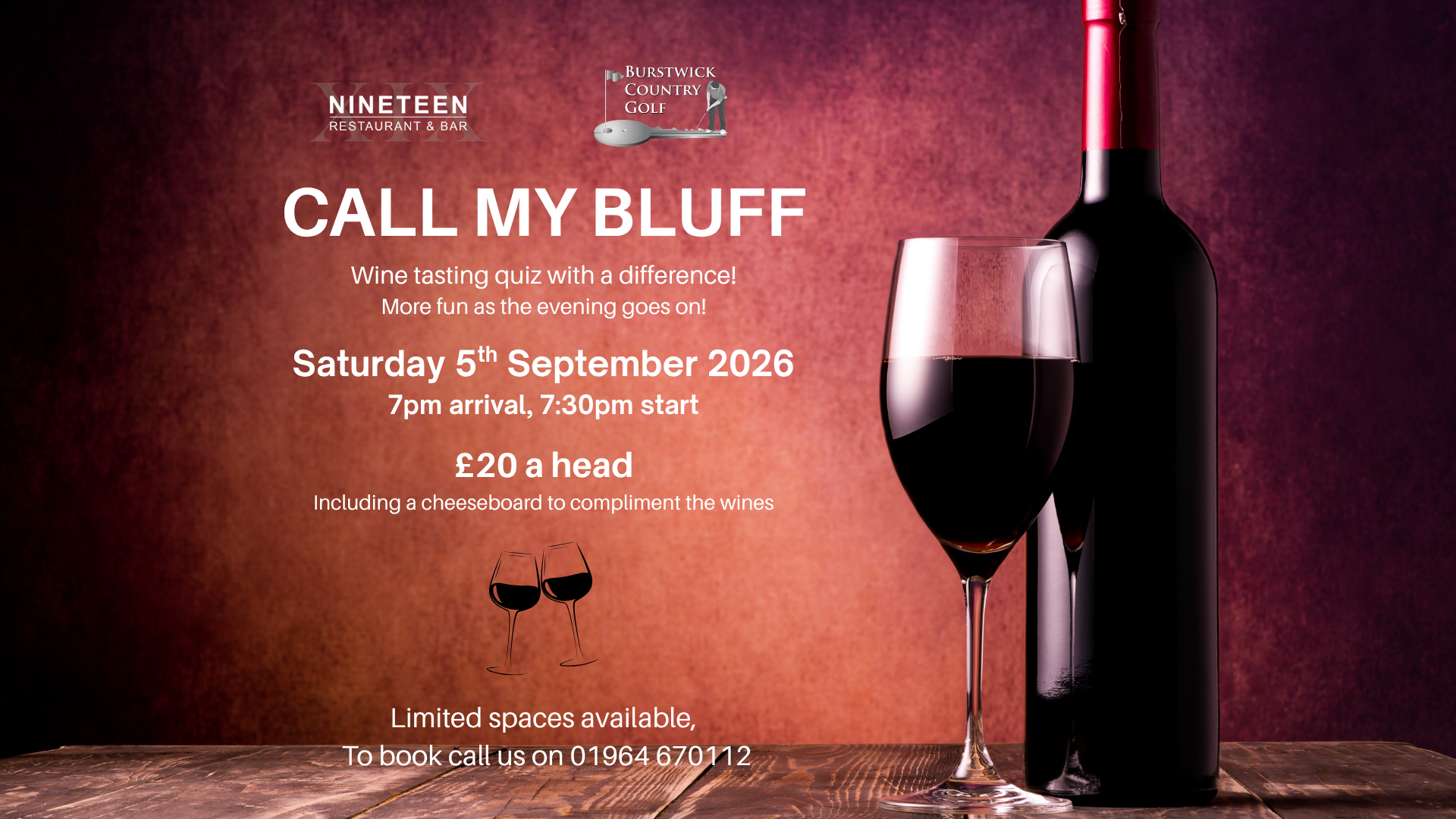 Uncork the Fun: "Call My Bluff" Wine Tasting Night at Nineteen!