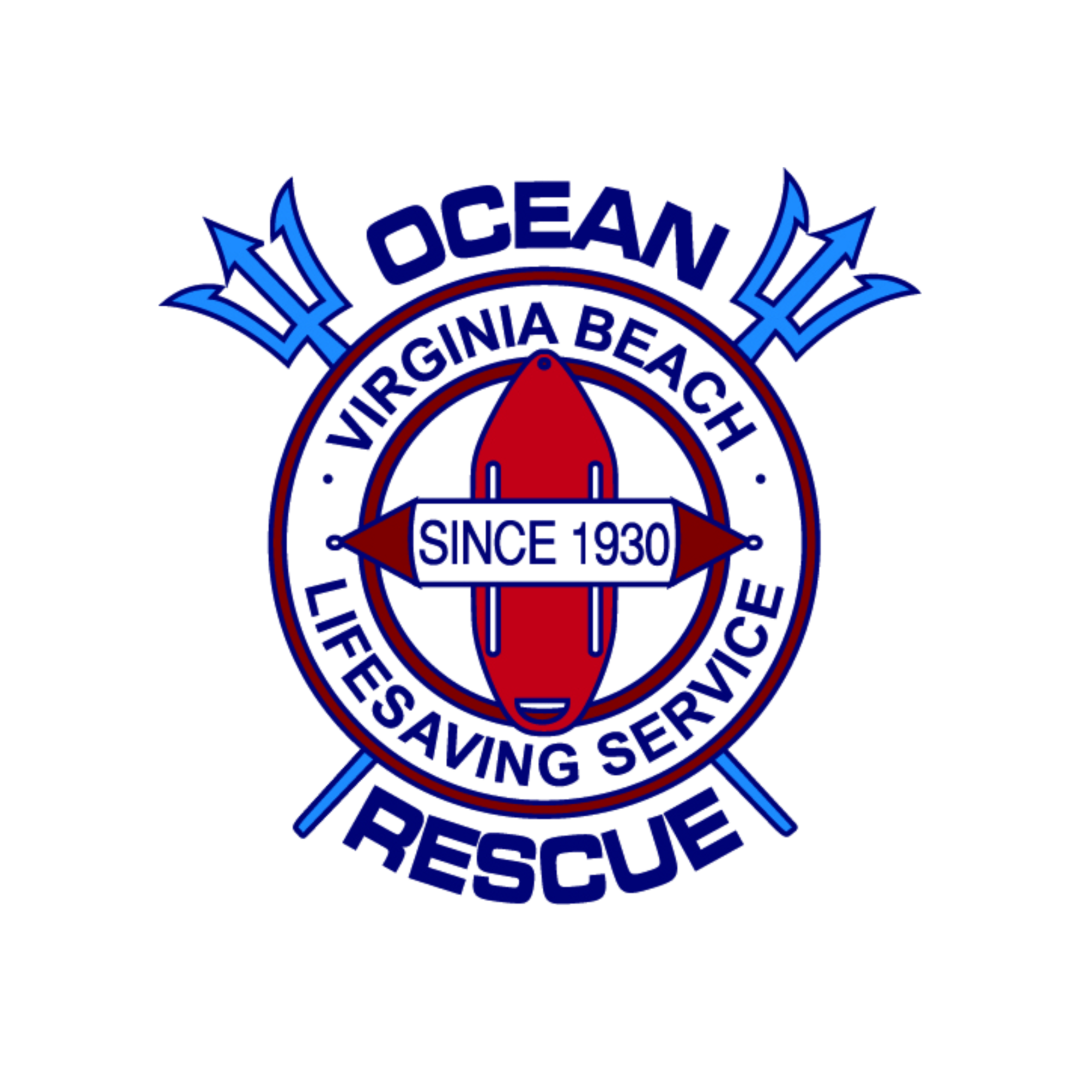 Ocean Engineering Services logo featuring crossed blue tridents, a red compass, and the text “Since 1930.”