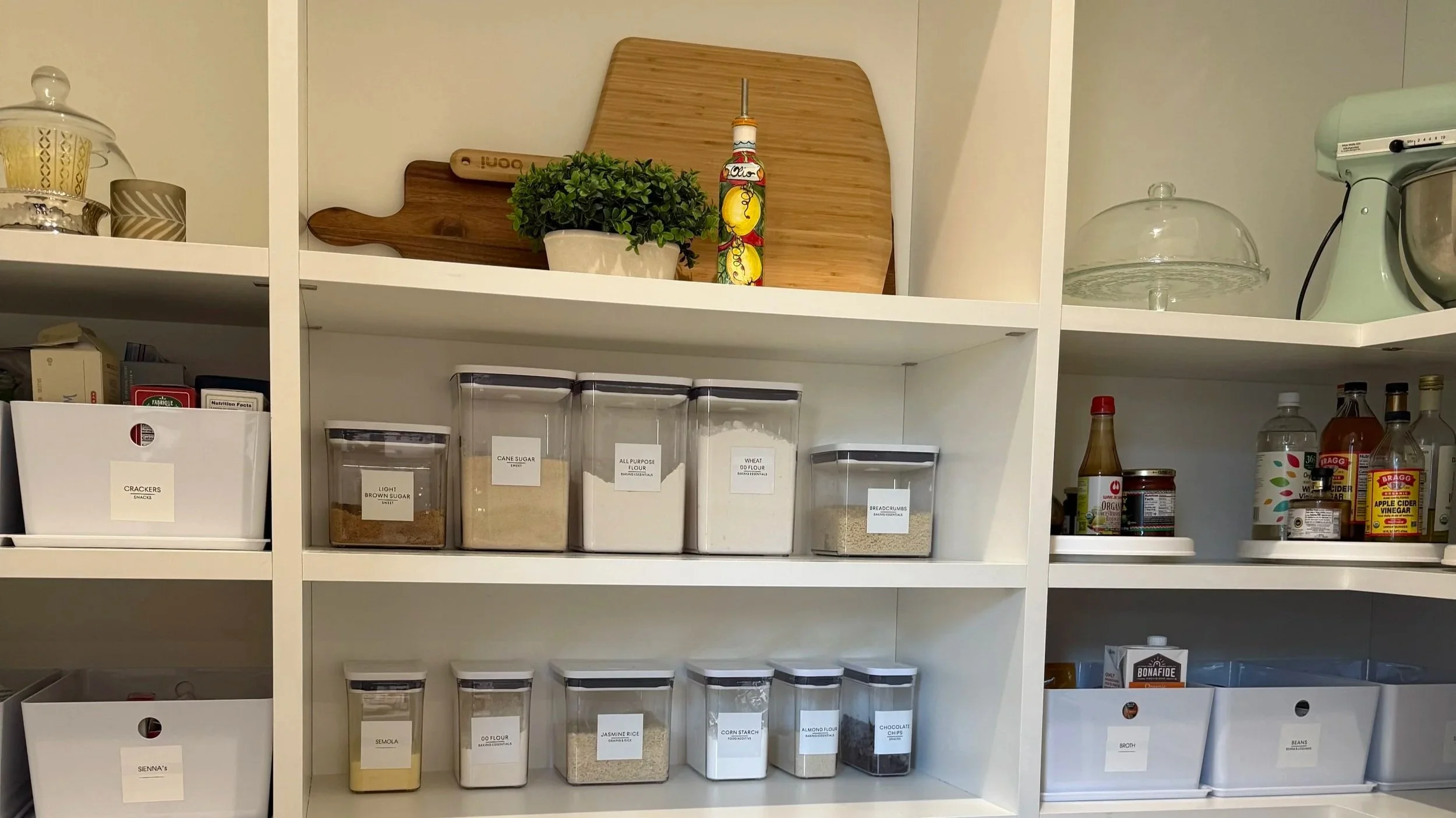 organized pantry with clean aesthetic storage systems