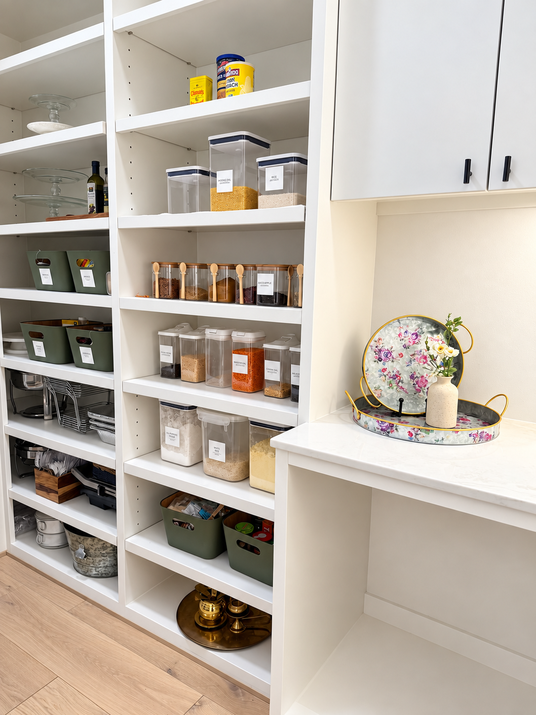 Bellaire, Texas walk-in luxury pantry organized by Luxury Pro Organizer.