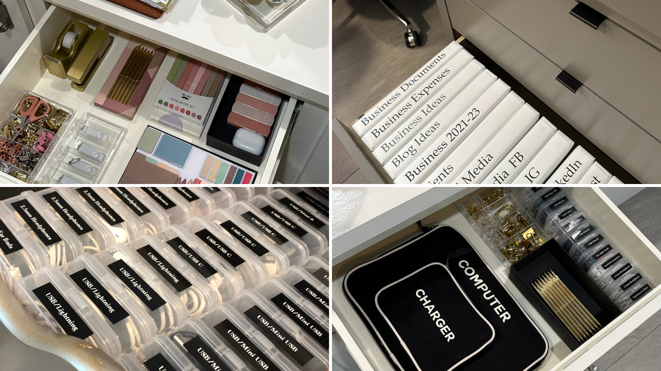 executive office desk clean organized minimal styling