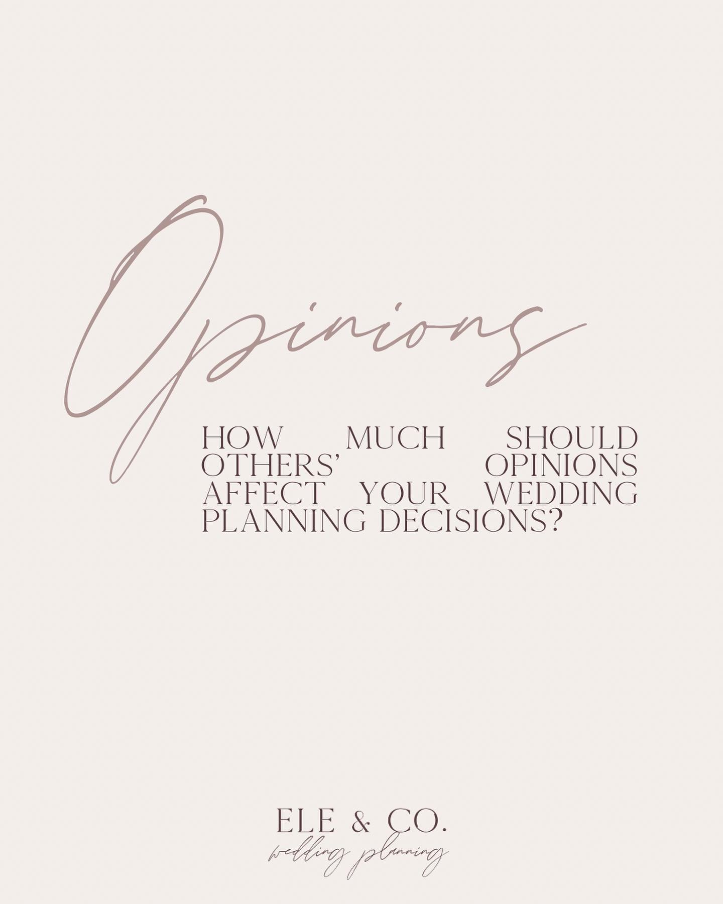 When it comes to wedding planning, there are lots of unprompted opinions that will start to come your way&hellip;
 
But you can&rsquo;t take everyone&rsquo;s thoughts into consideration. I hope this little guide helps you decide what matters most. ✨