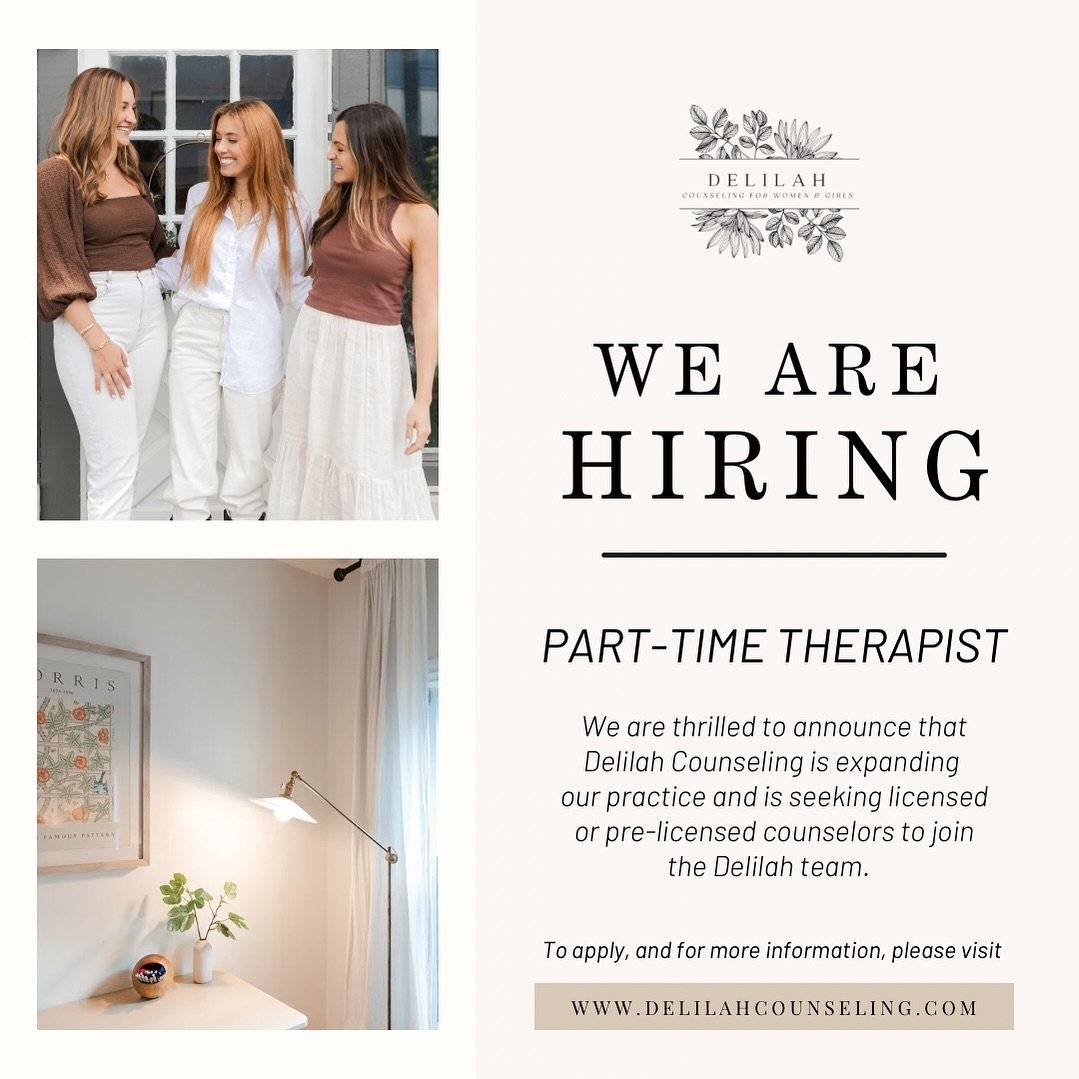 Opportunity alert! ✨ We&rsquo;re looking for a part-time therapist to join the delilah team this summer. Visit www.delilahcounseling.com to learn more, or to apply, please email a resume/CV and cover letter to delilahcounseling@gmail.com 🦋