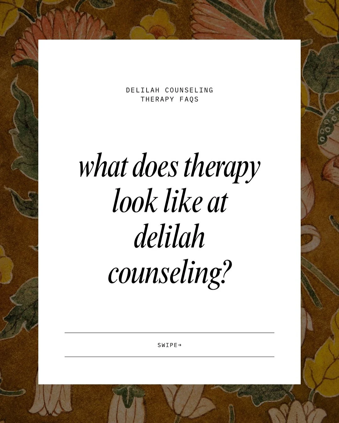 Starting therapy can feel intimidating — especially if you’re not sure what to expect. That’s why we created this FAQ series to answer your biggest questions. 
Ready to think about what therapy might look like in this season? Click