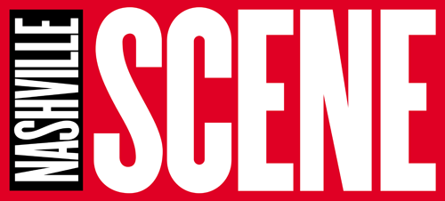 Red background with bold white and black text reading 'Nashville Scene'.