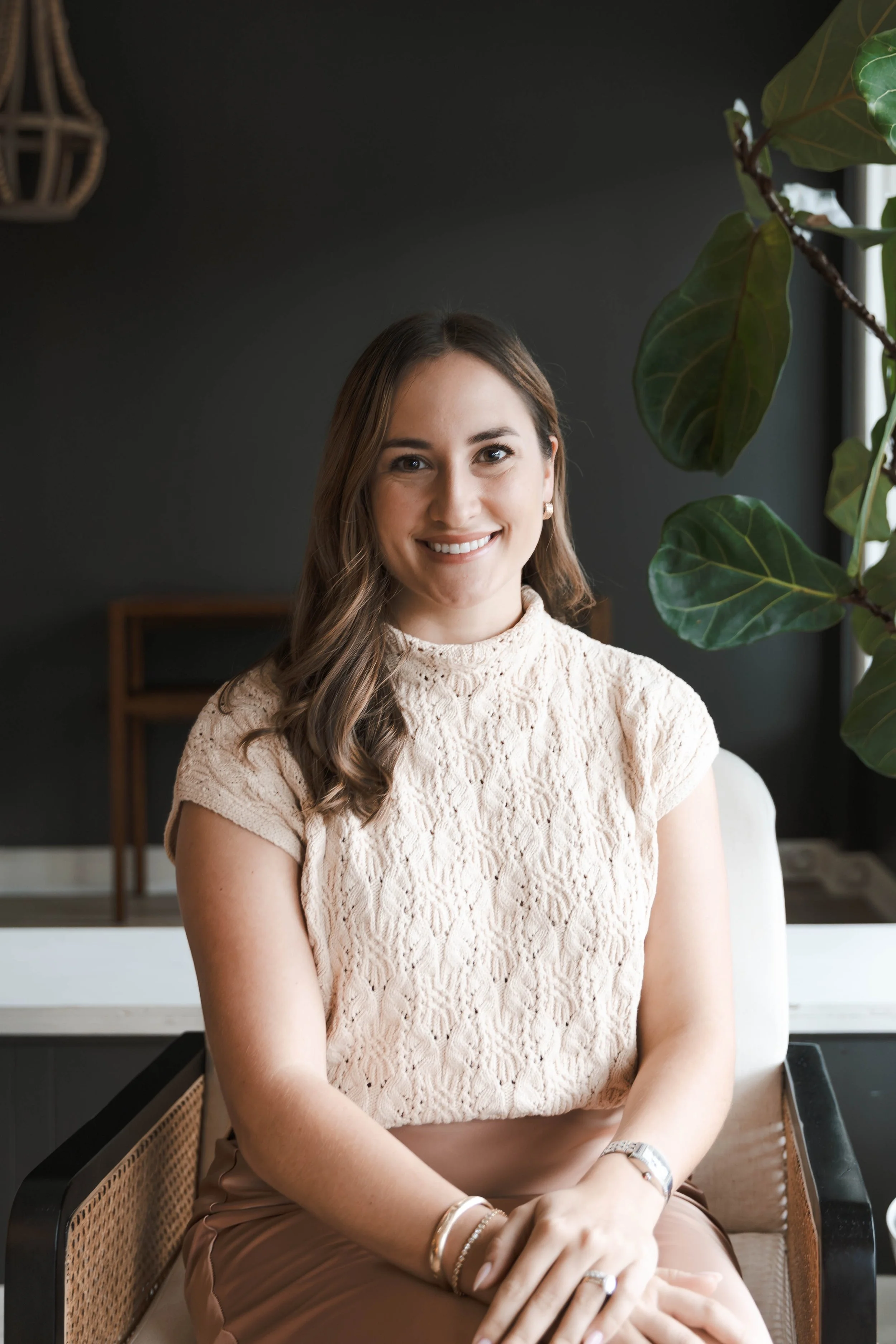 Therapist offering a grounded and affirming presence to a client