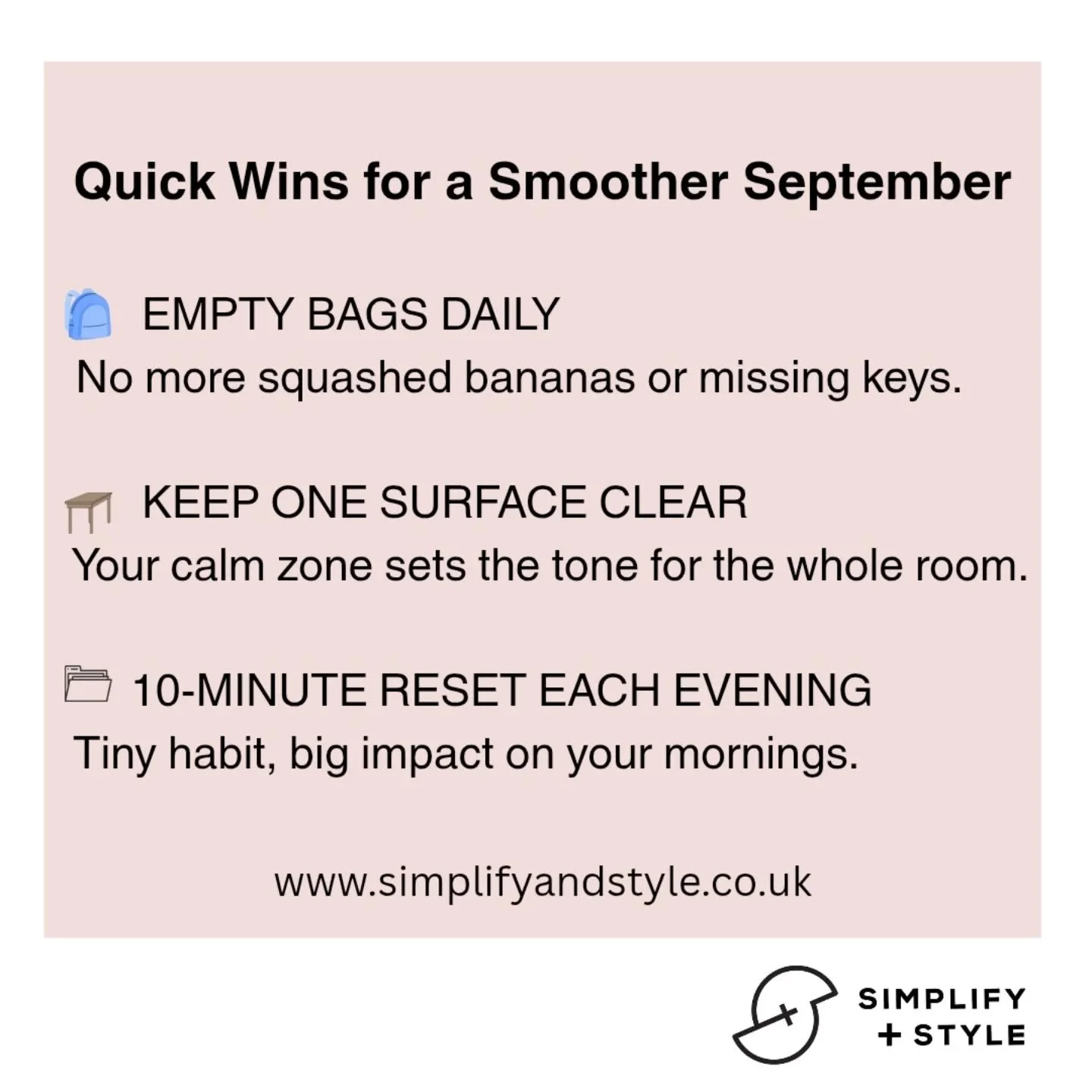 ✨️Time to swap the holiday chaos for organised calm ✨️

September, September... the season is changing, the schools are back and the sunny holidays feel like a distant past.
If your house took a hit this summer, youre not alone. Lack of routine or ki