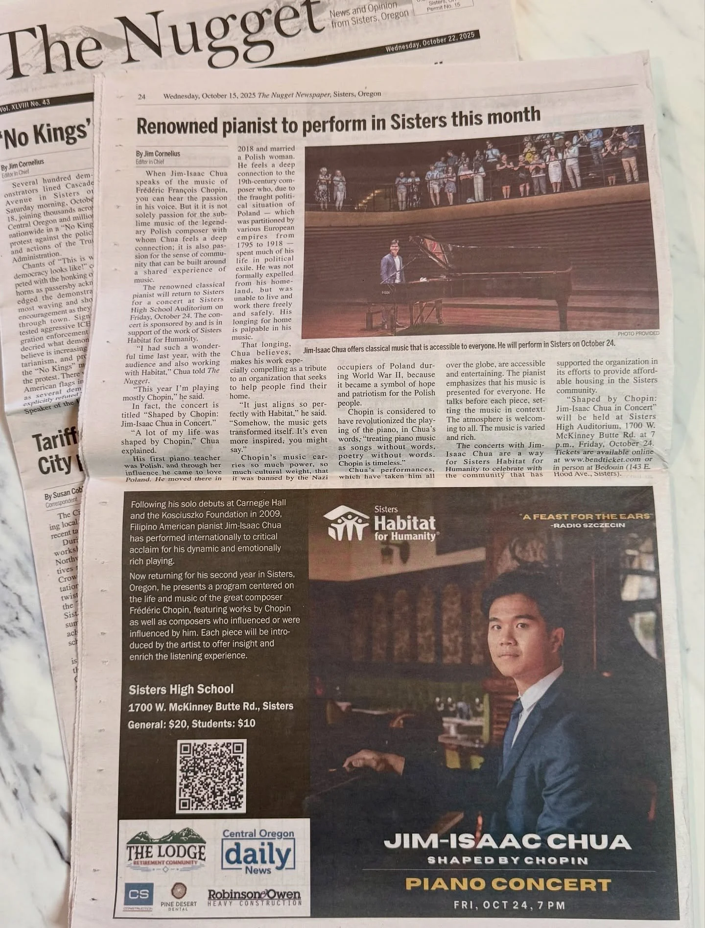 🤩🎶 What an incredible weekend! I had the thrill of performing in Sisters, OR for the second year and it was truly unforgettable. Huge thanks to our amazing sponsors for making it possible and to @sistersnugget for the fantastic newspaper spread! 
.