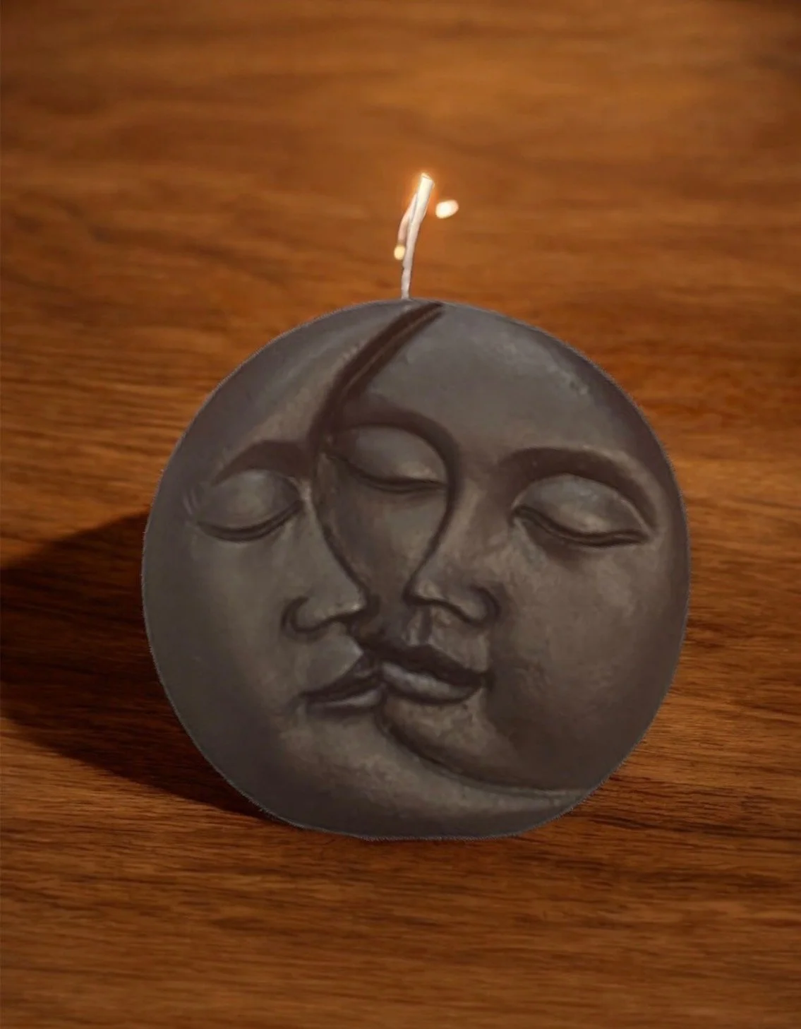 Dark Moon Figural Candle for Spiritual Rituals