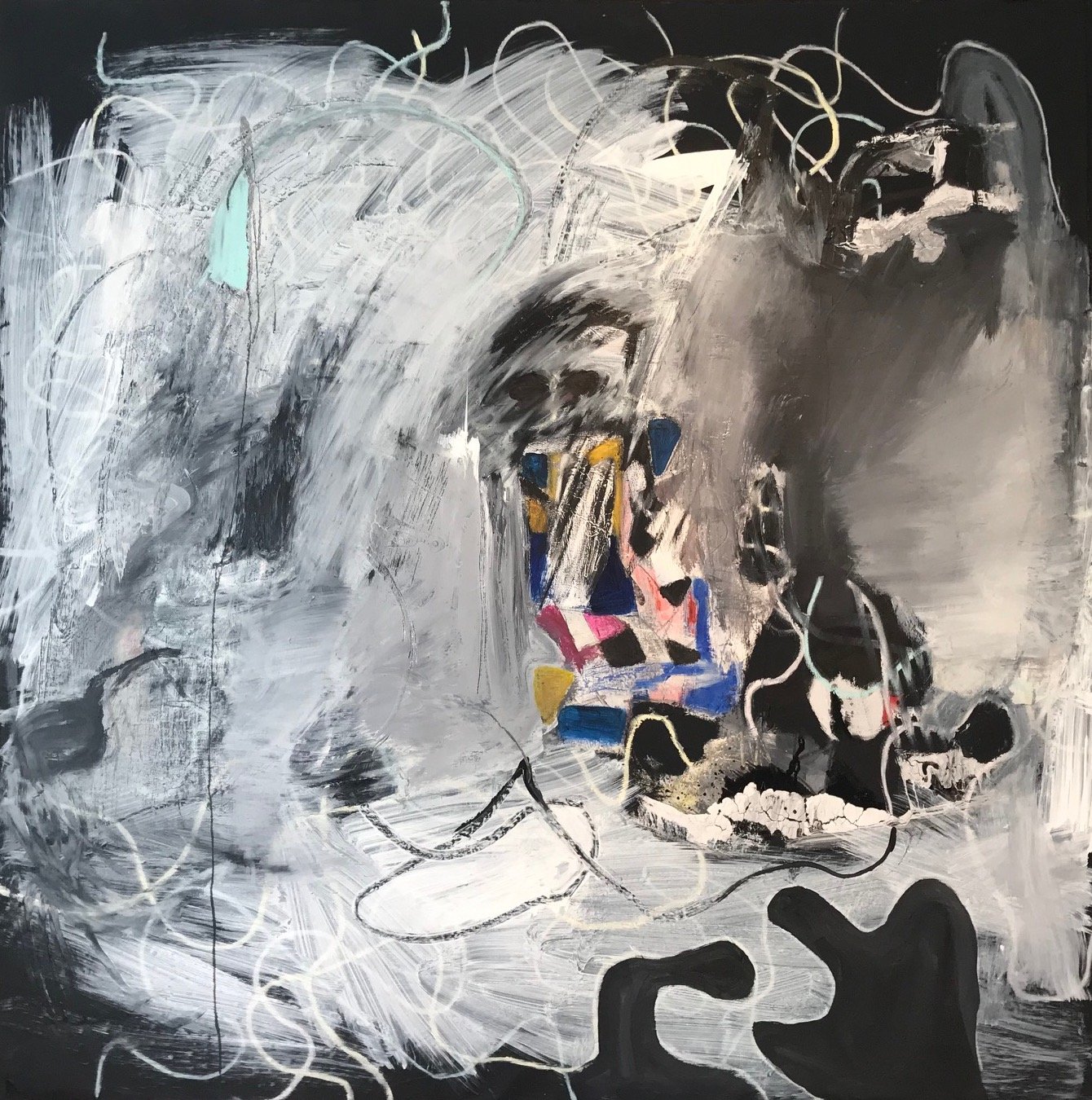 Before Serenity, 2020; oil and acrylic on canvas, 70"x70"