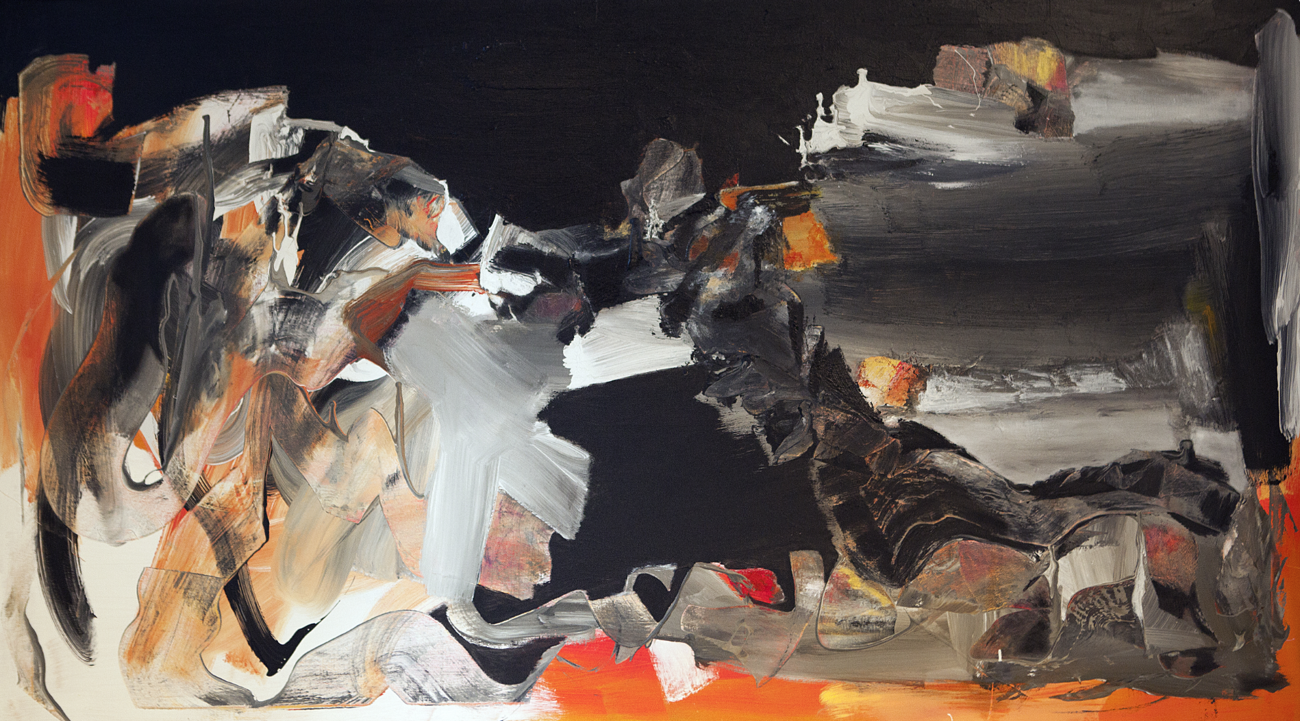 Stable Transition, 2018; oil and acrylic on canvas, 84"x48"