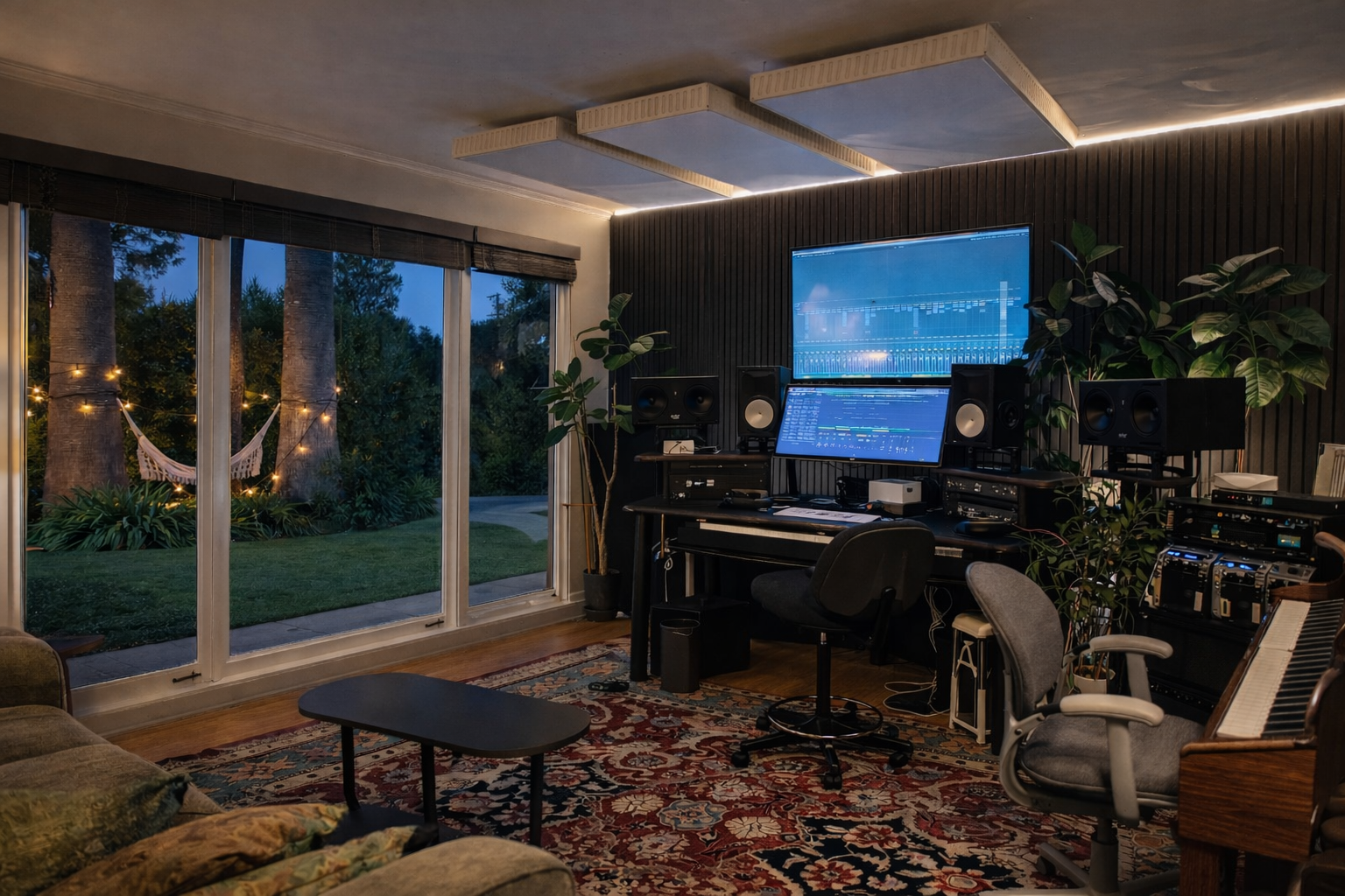 As the newest studio at The Nest and one of the crowd favorites, this space was designed to feel like you are making music outside. With state of the art pre amps and an upright piano, this room is makes it easy to connect nature and music like never