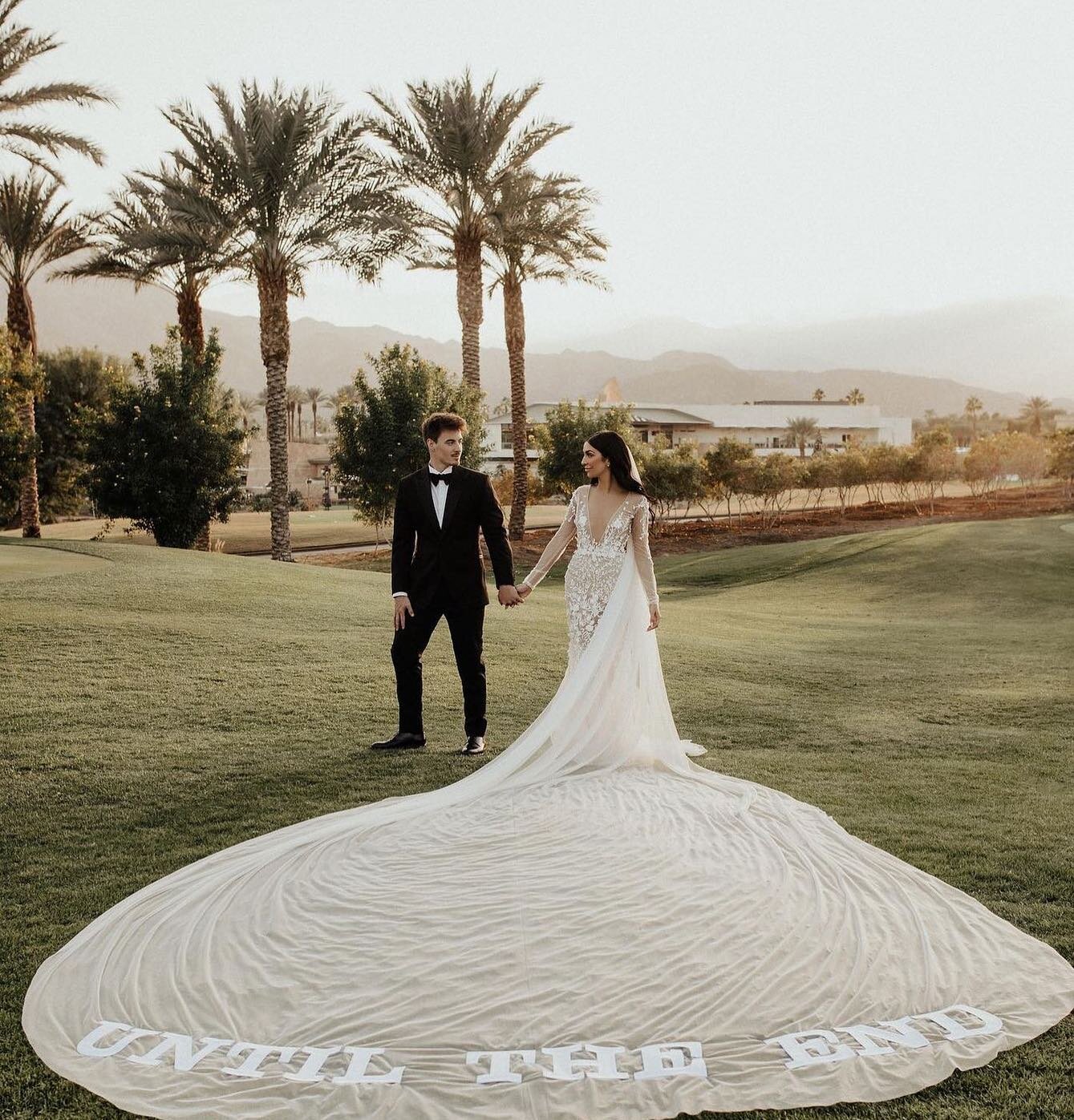 Congratulations to @gretzieparth &amp; @markwarawa I am so happy our vision for your veil came to life perfectly 💗💗💗 Photo @katch_studios  Dress @berta  Suit @conxeppt  Makeup @glamartistryinc