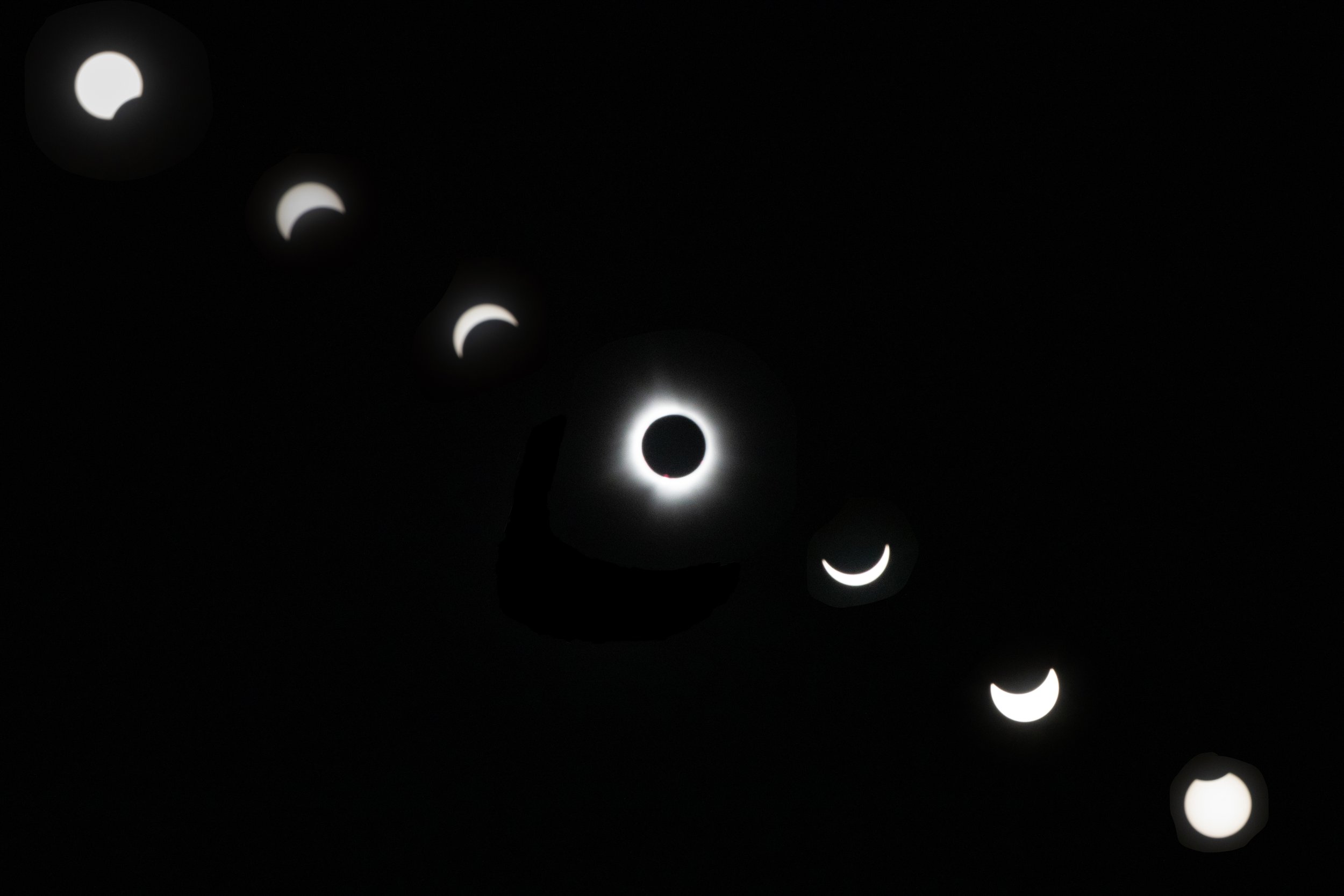 Phases of a full solar eclipse were seen from Yellow Springs, Ohio, in April 2024.