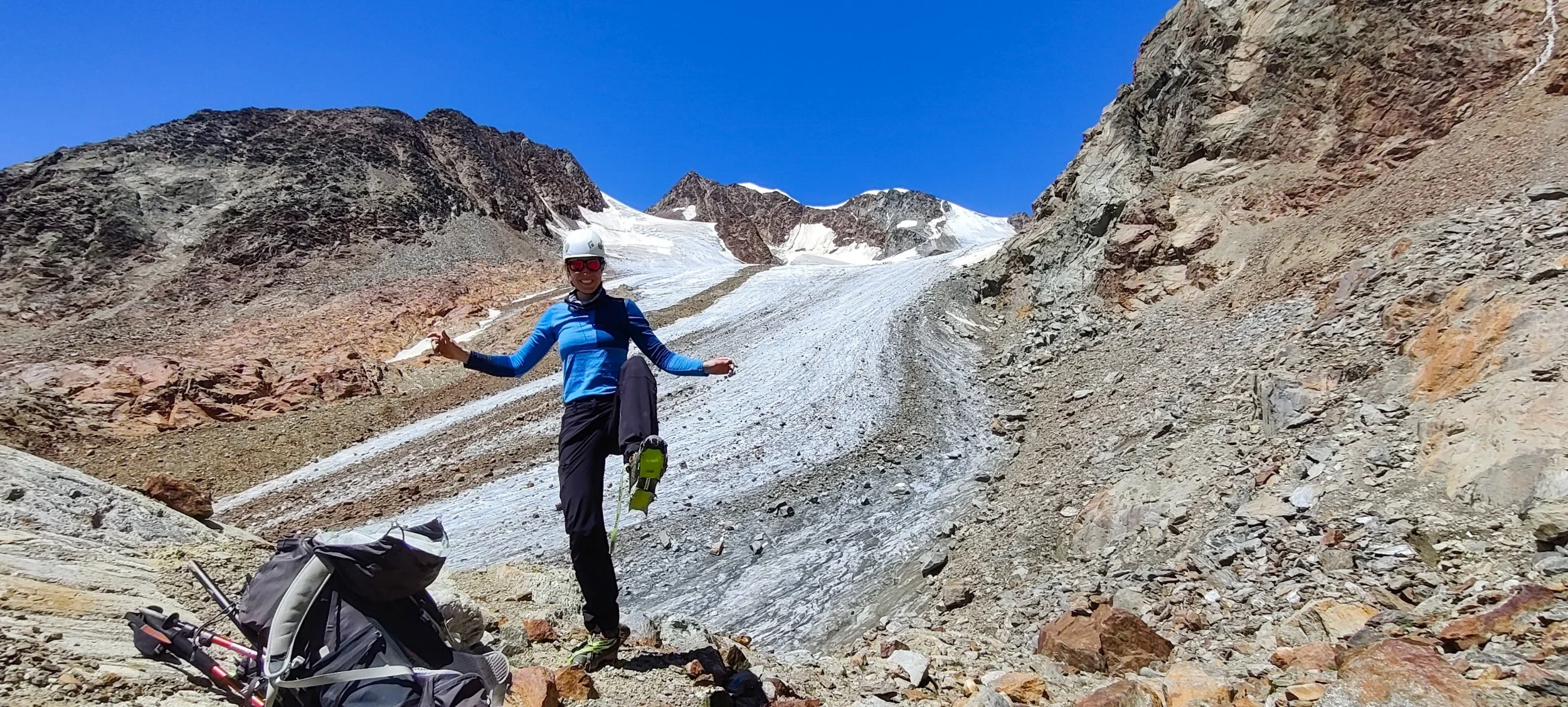 Vent - Anja steht zum ersten Mal auf einem Gletscher