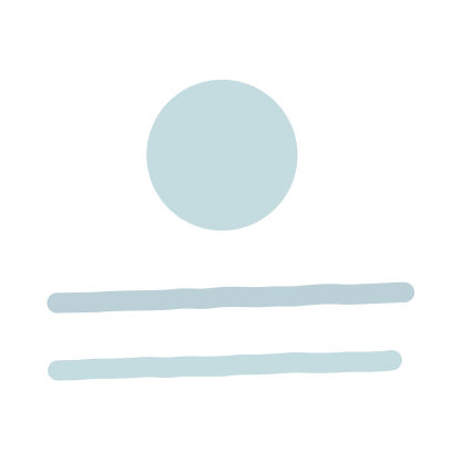 Close-up of a blackboard with a large light blue circle, a horizontal line above the circle, and two horizontal lines below it.