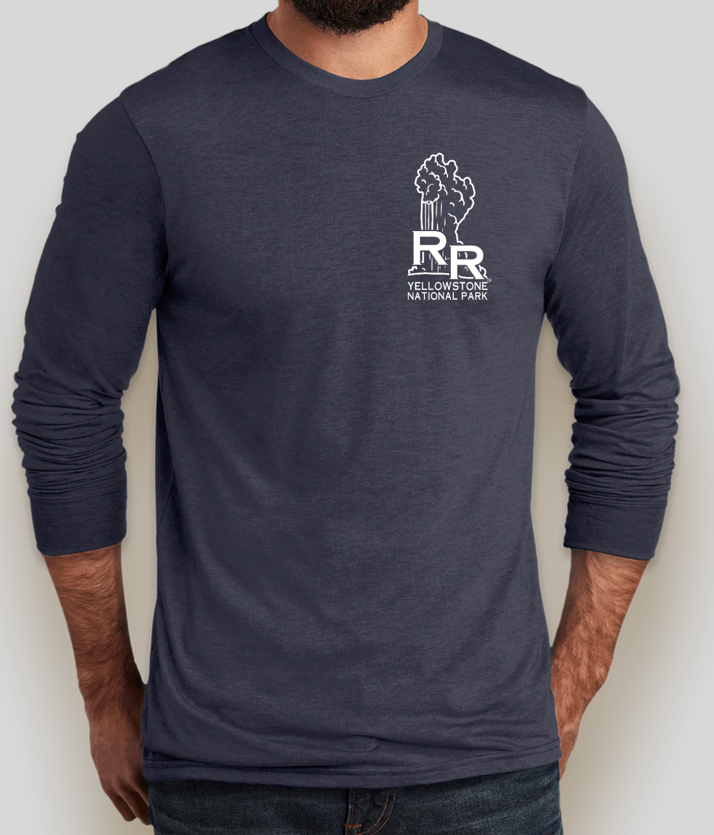 Recreate-Responsibly-Brand-Yellowstone-National-Park-Blue-Long-Sleeve-Front.png