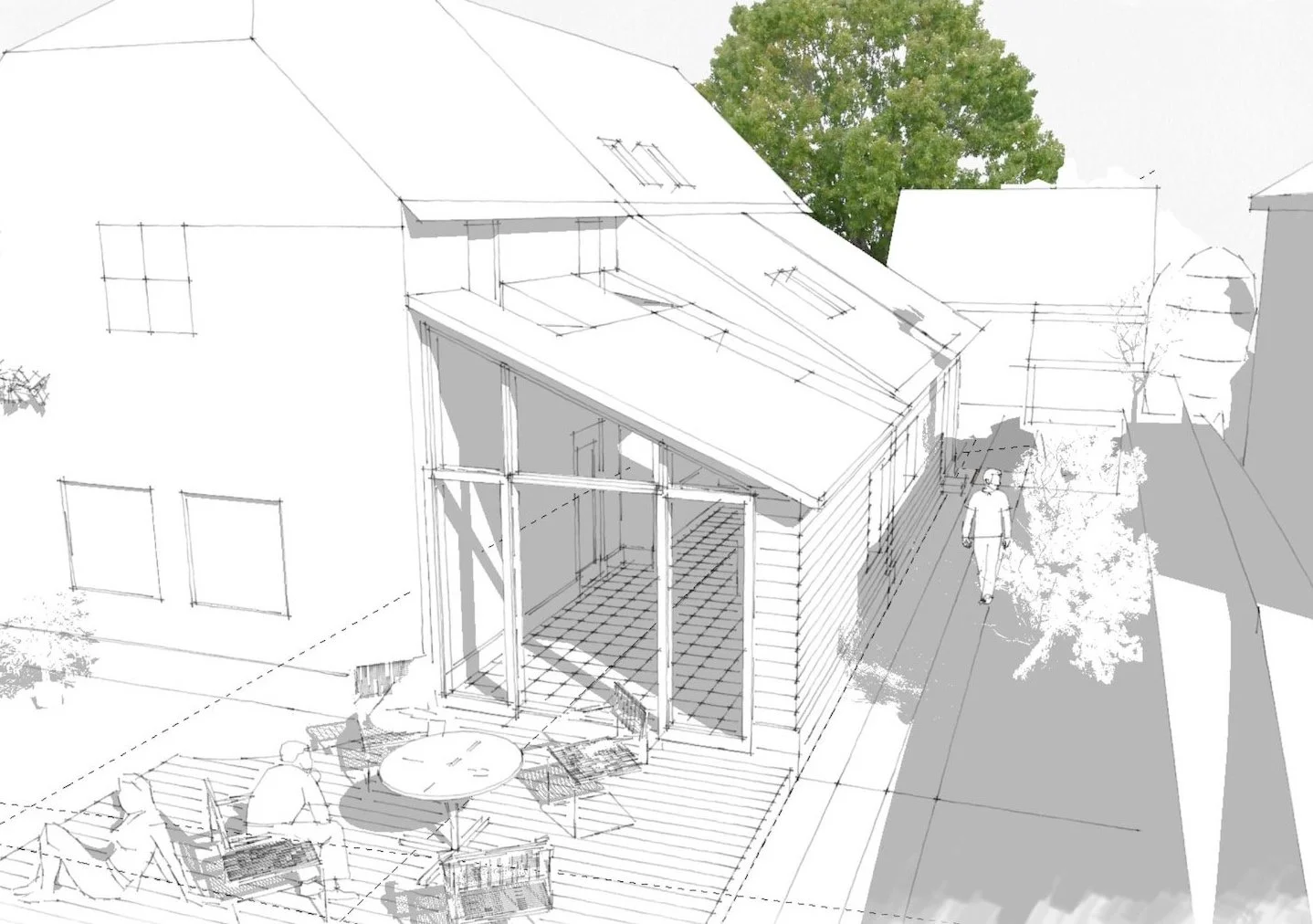 Single storey side extension to an existing detached family home.