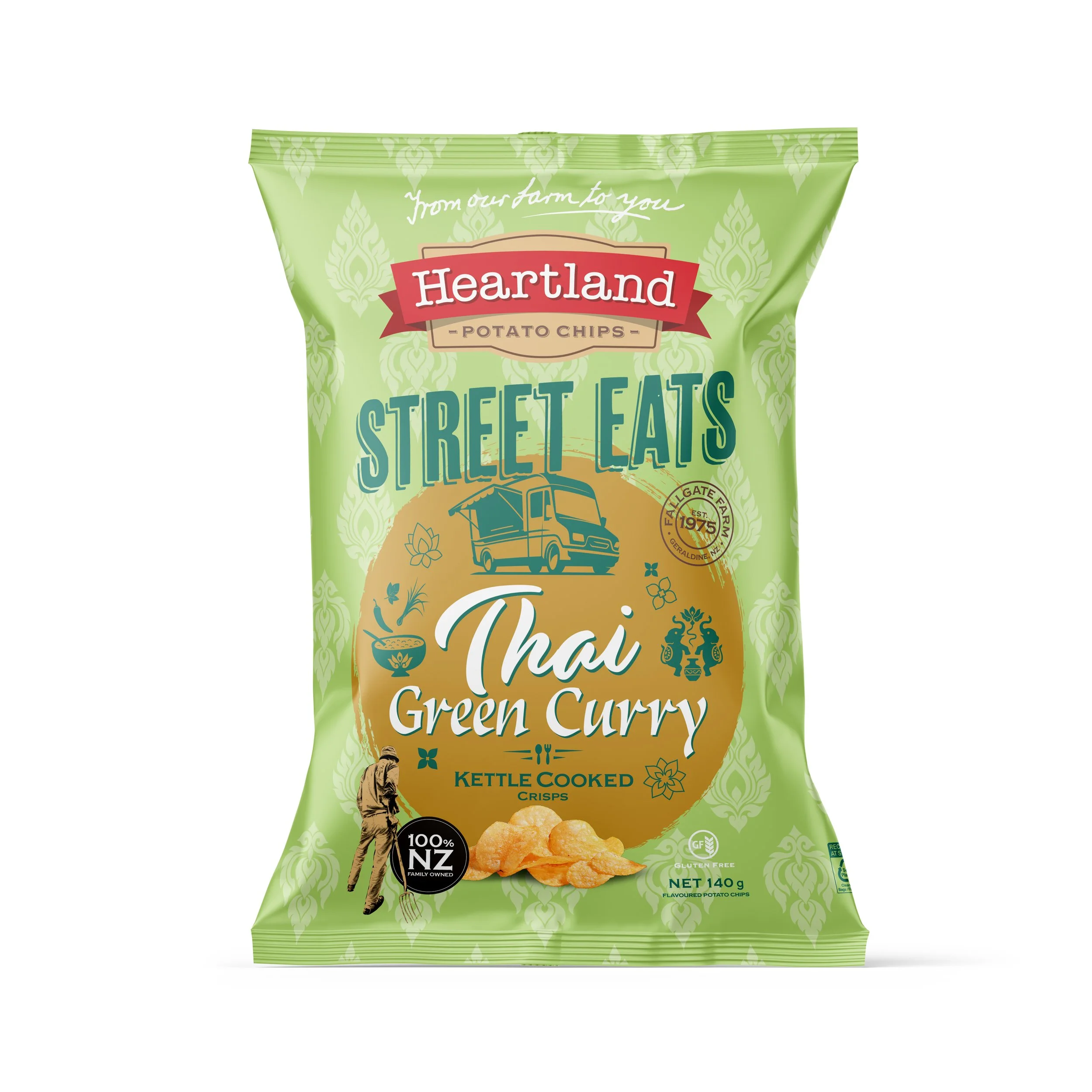 12 x Thai Green Curry - Kettle Cooked Chips 140g