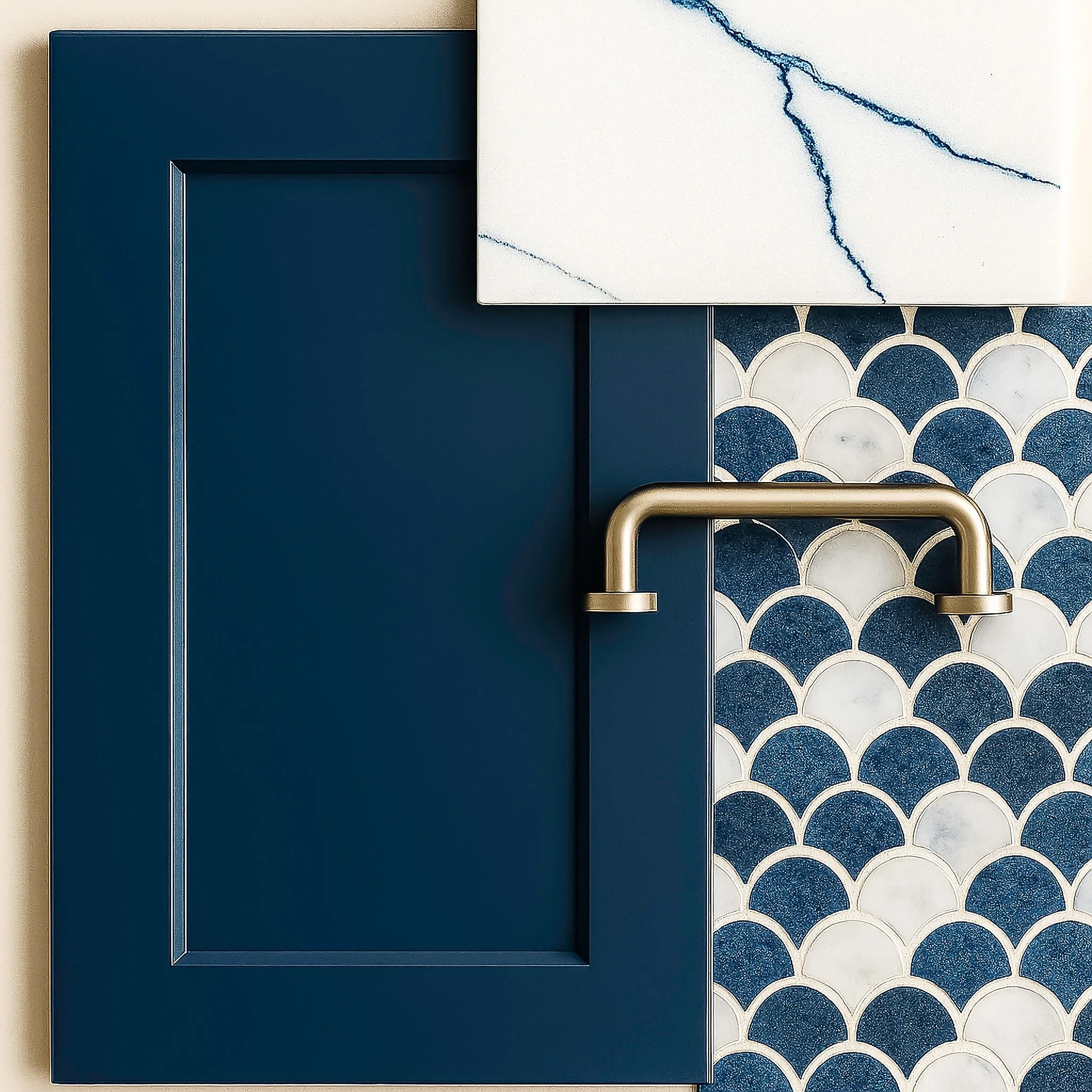 Great design starts with great components. This mix of Midnight Blue, nickel, and quartz showcases the level of detail we bring to every build, from the finishes you see to the quality you rely on behind the scenes.

#OrangeCabinetry #Cabinetry #Kitc