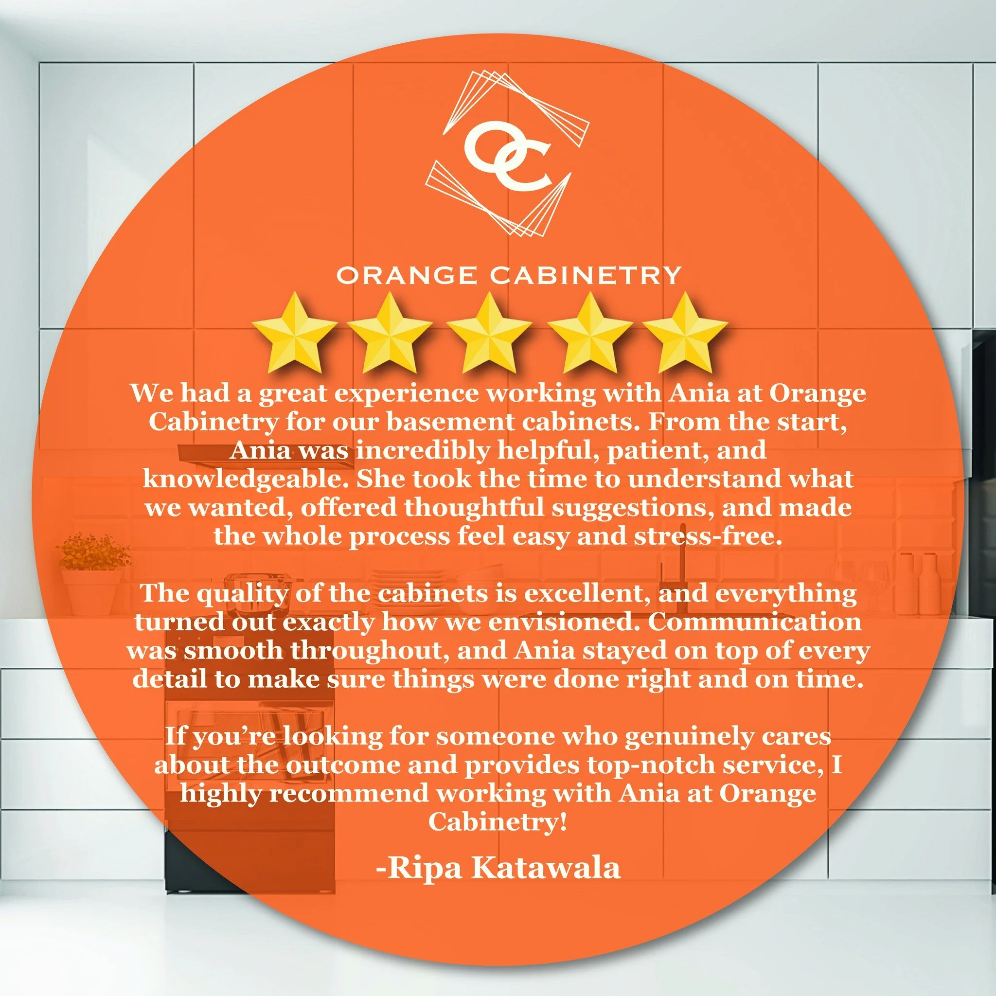 Happy clients are what we live for. Ripa trusted us with her basement cabinets and worked alongside her contractor to bring the vision to life. We made sure to deliver quality, communication, and seamless coordination every step of the way. 

Thinkin