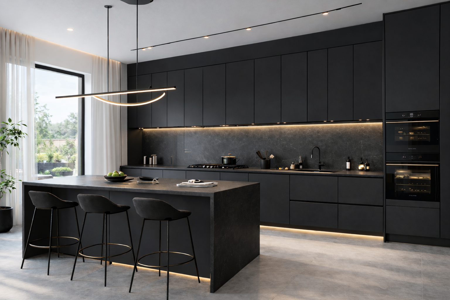 Matte black kitchen cabinet.png