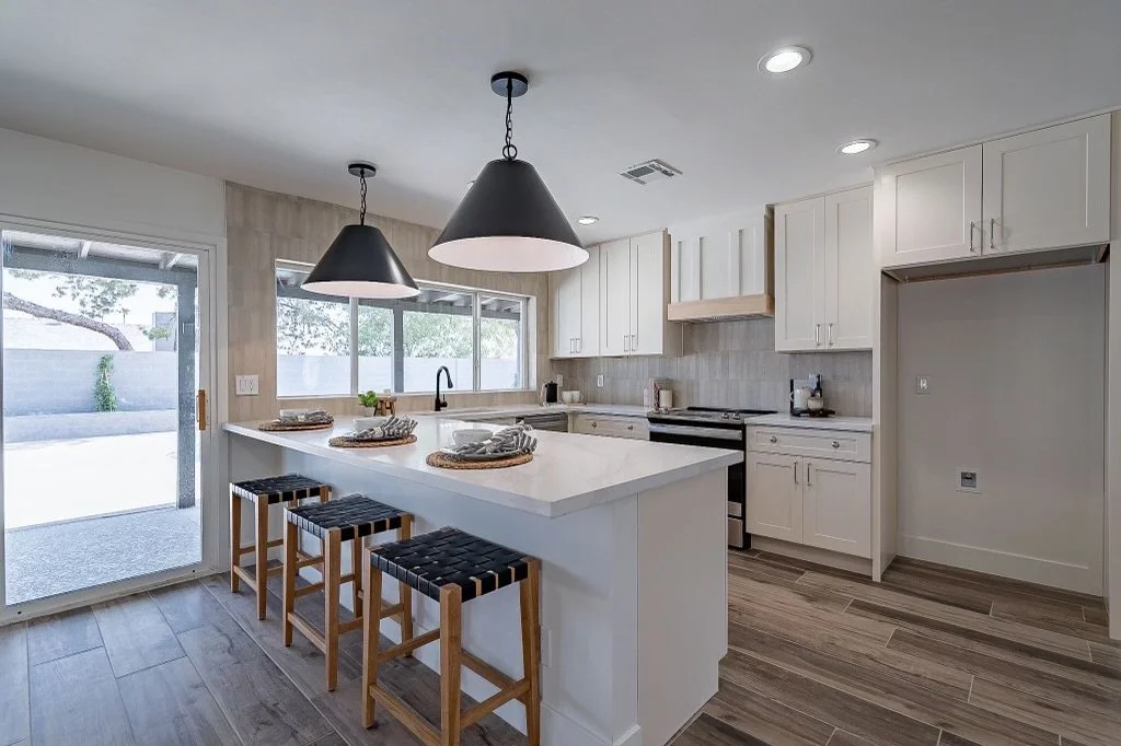 white shaker cabinets in kitchen