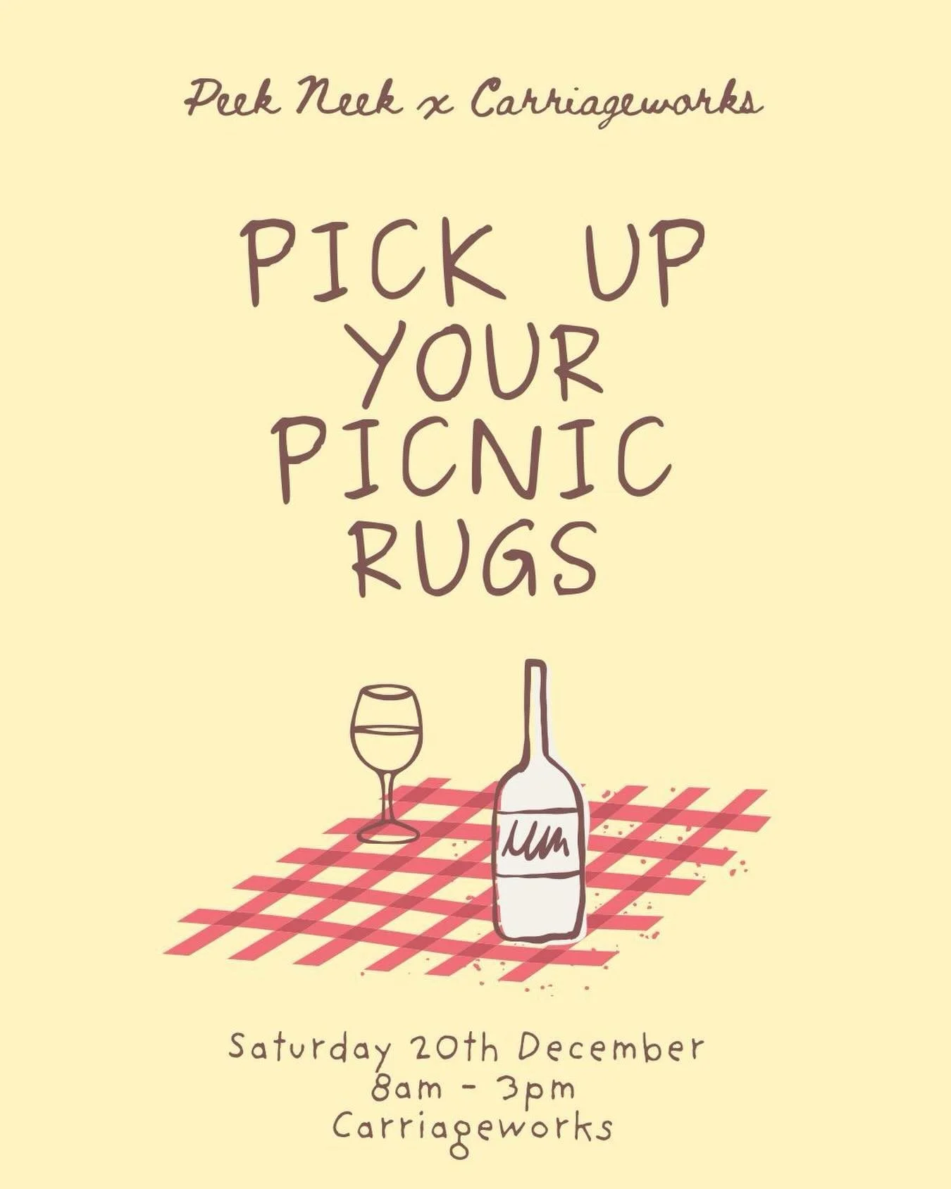 We will be at @carriageworksfarmersmarket for our first market stall in two years so you can buy your picnic rugs IRL as last minute gifts for your lovers and friends.

Given last weekend, we understand if you would prefer to avoid large events at th