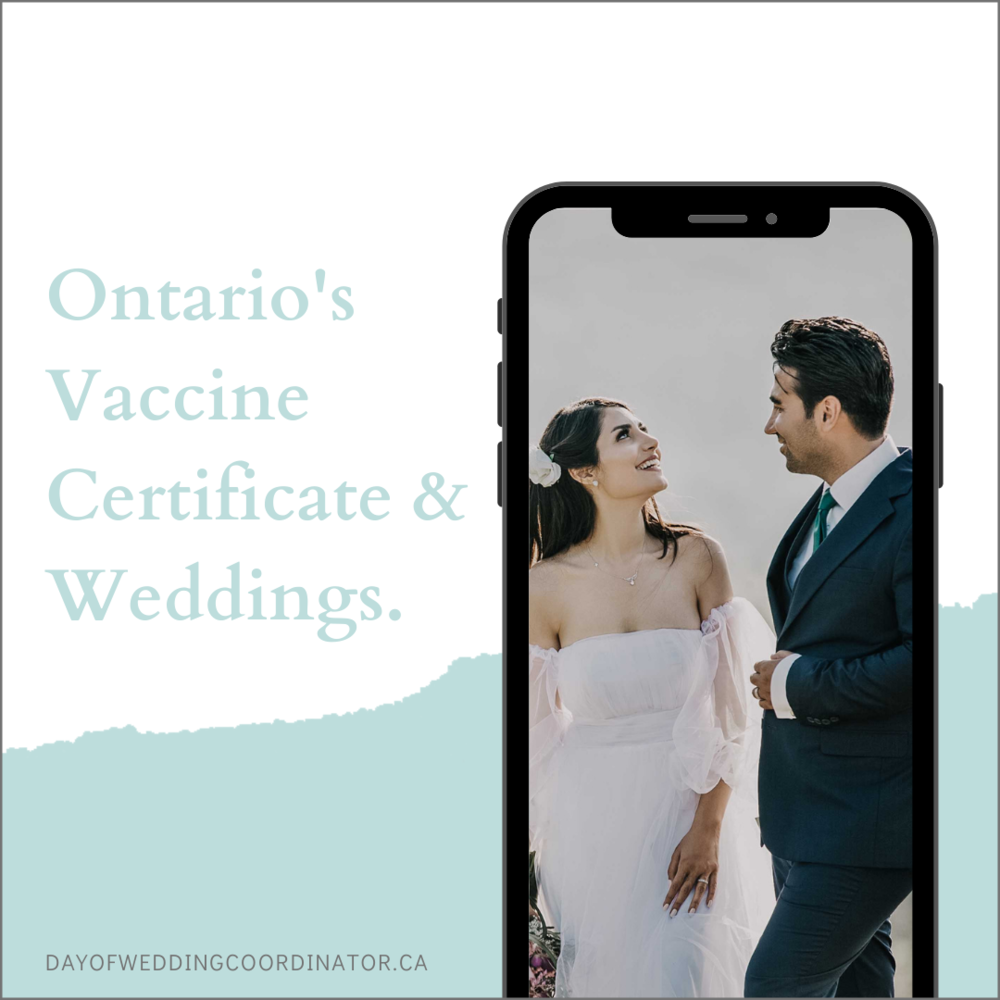 ONTARIO’S VACCINE CERTIFICATE & WEDDINGS