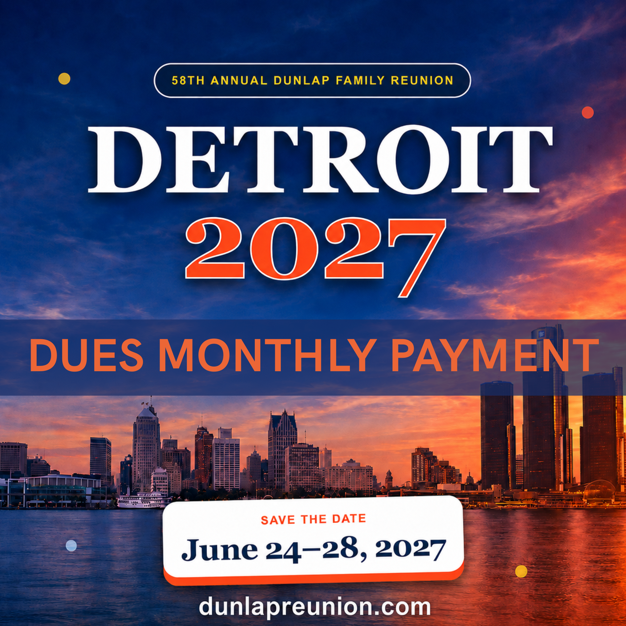 2027 Family Dues (Monthly Installments)