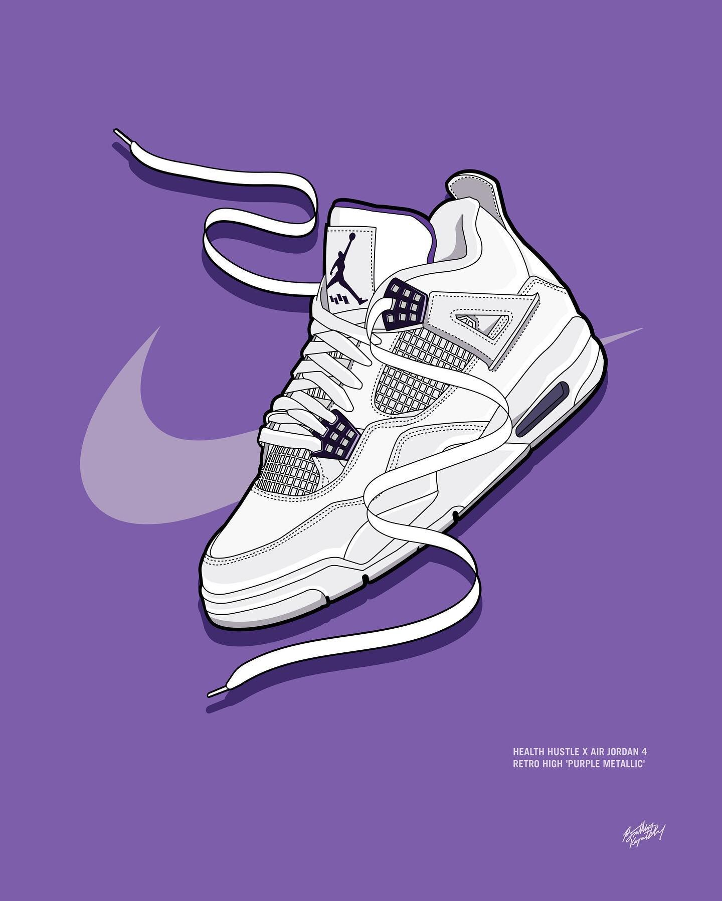 Air Jordan 4 &lsquo;Purple Metallic&rsquo; x @healthhustlelab illustration
💜💜💜