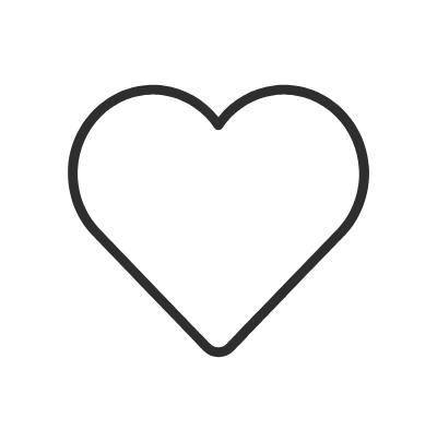 Outline of a heart on a black background.