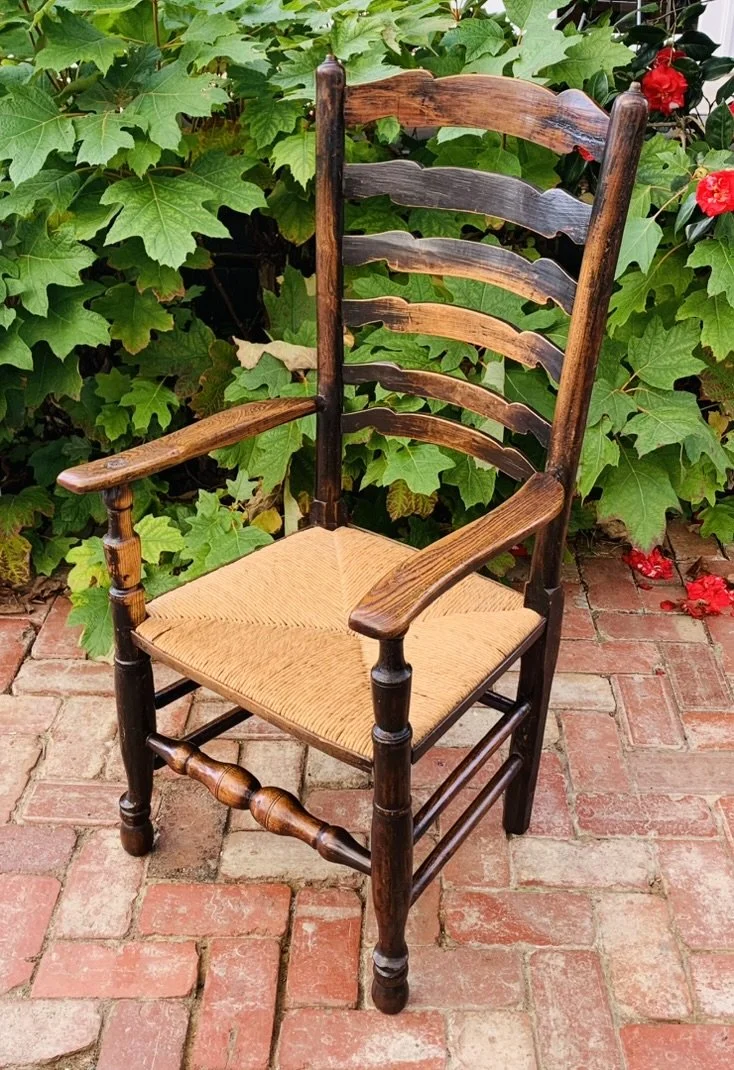 Early 19th Century English Wavy Ladder Back Armchair