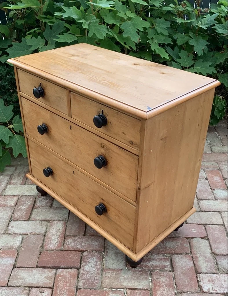 Image 3 (Victorian pine chest of drawers four drawer two over two ebonised hardware Australia
