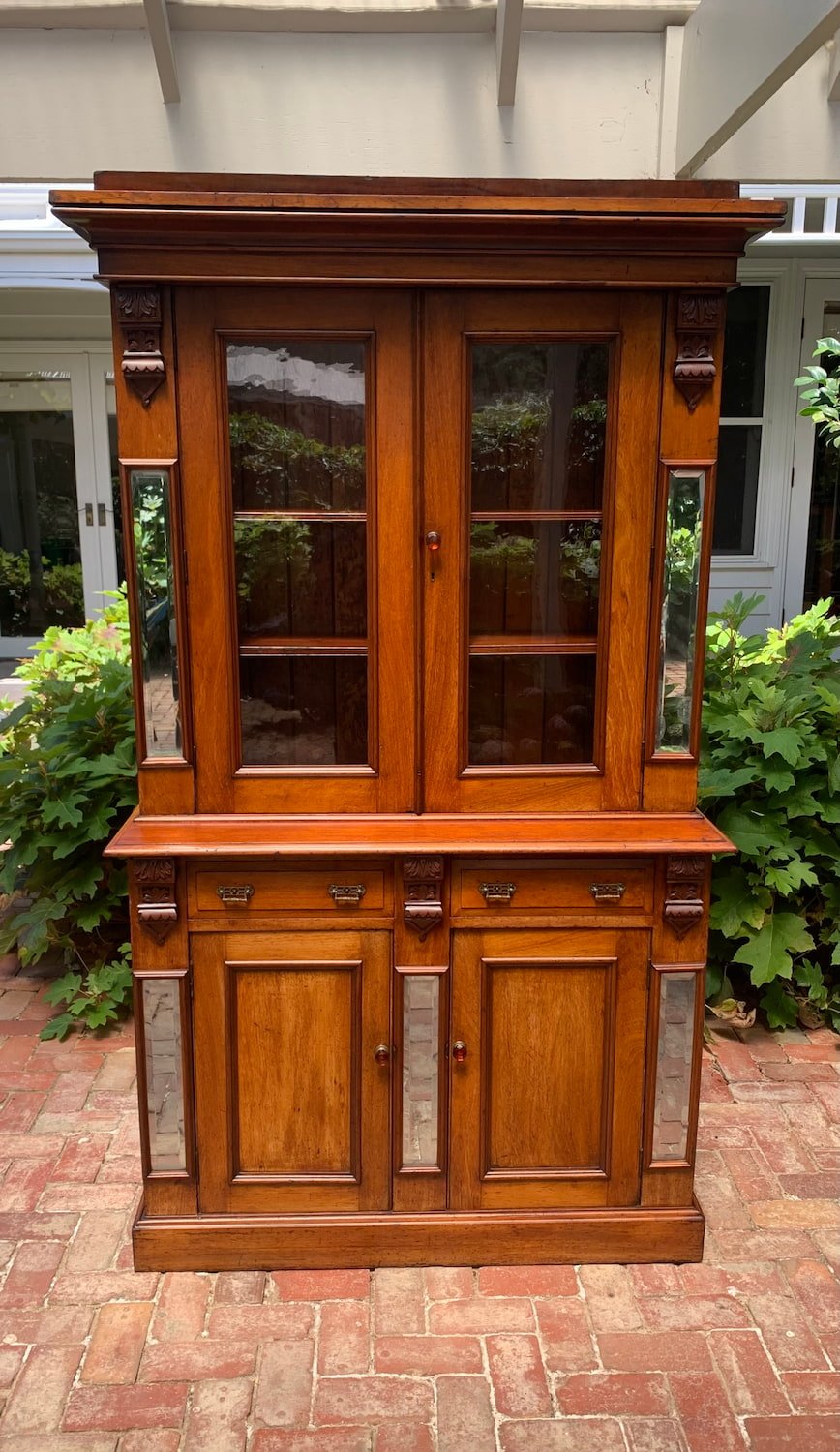 Australian Cedar Colonial Bookcase Cabinet C.1890