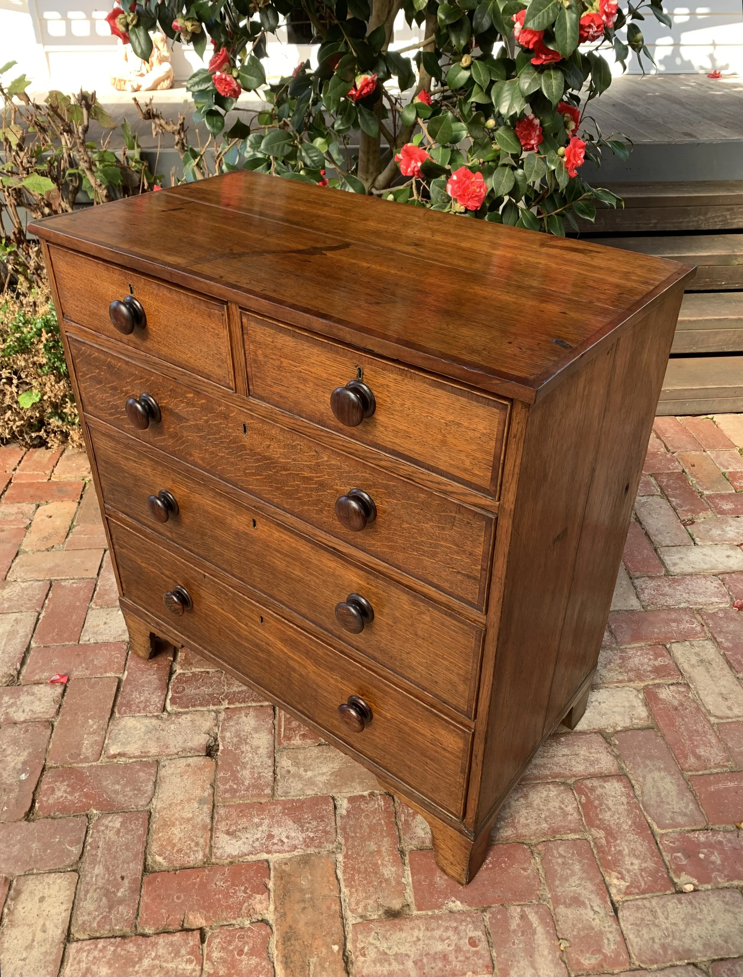 country oak chest of drawers