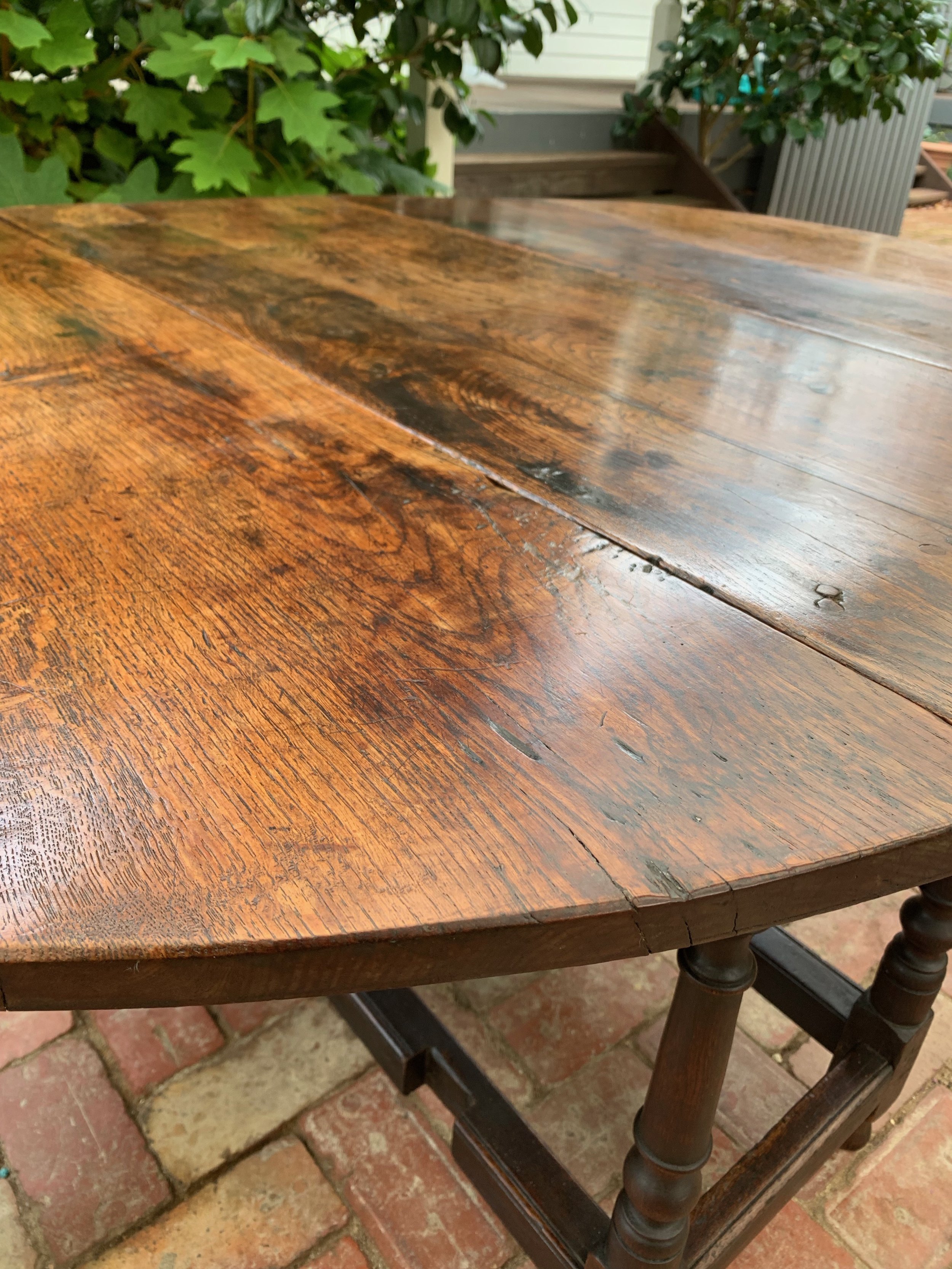 William & Mary oak gate leg table