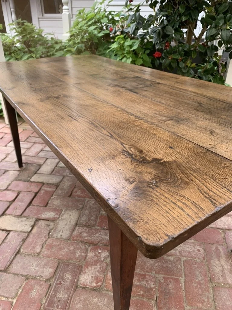Antique Oak Four Plank Table Top, Later 19th Century Oak with Rich Patina, French Provincial Farmhouse Table